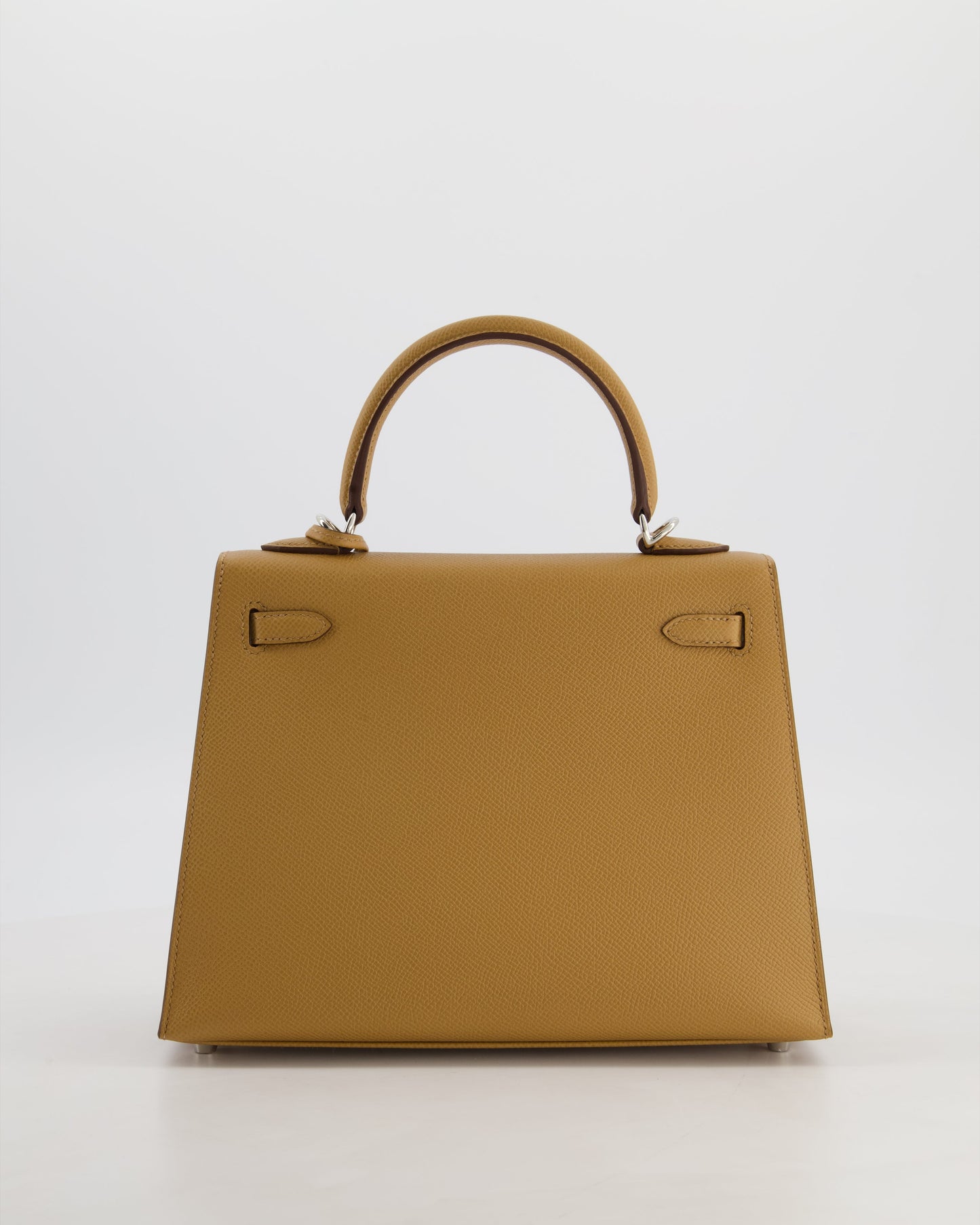 Hermes Kelly 25 Sellier Bag in Biscuit Epsom Leather with Palladium Hardware