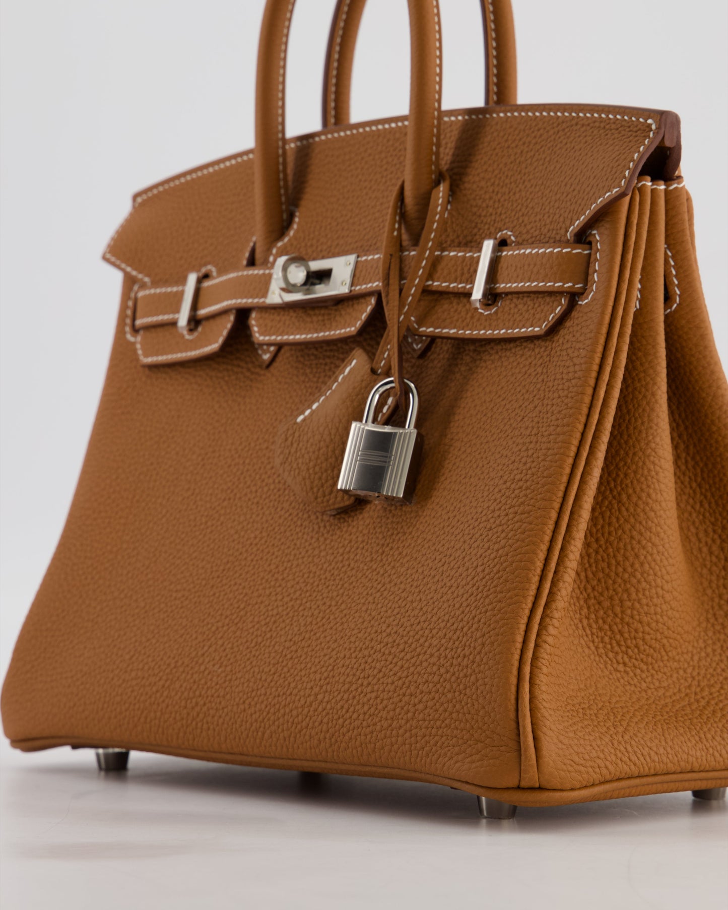 Hermes Birkin 25 Retourne Gold Togo Leather with Palladium Hardware