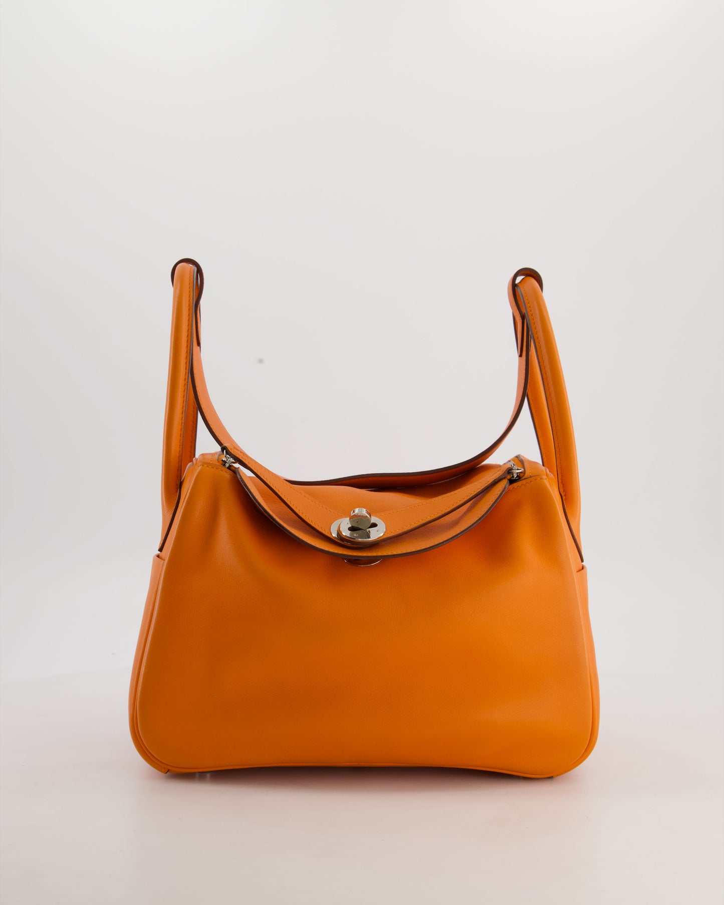 Hermes Lindy 26 Bag in Orange H Swift Leather with Palladium Hardware