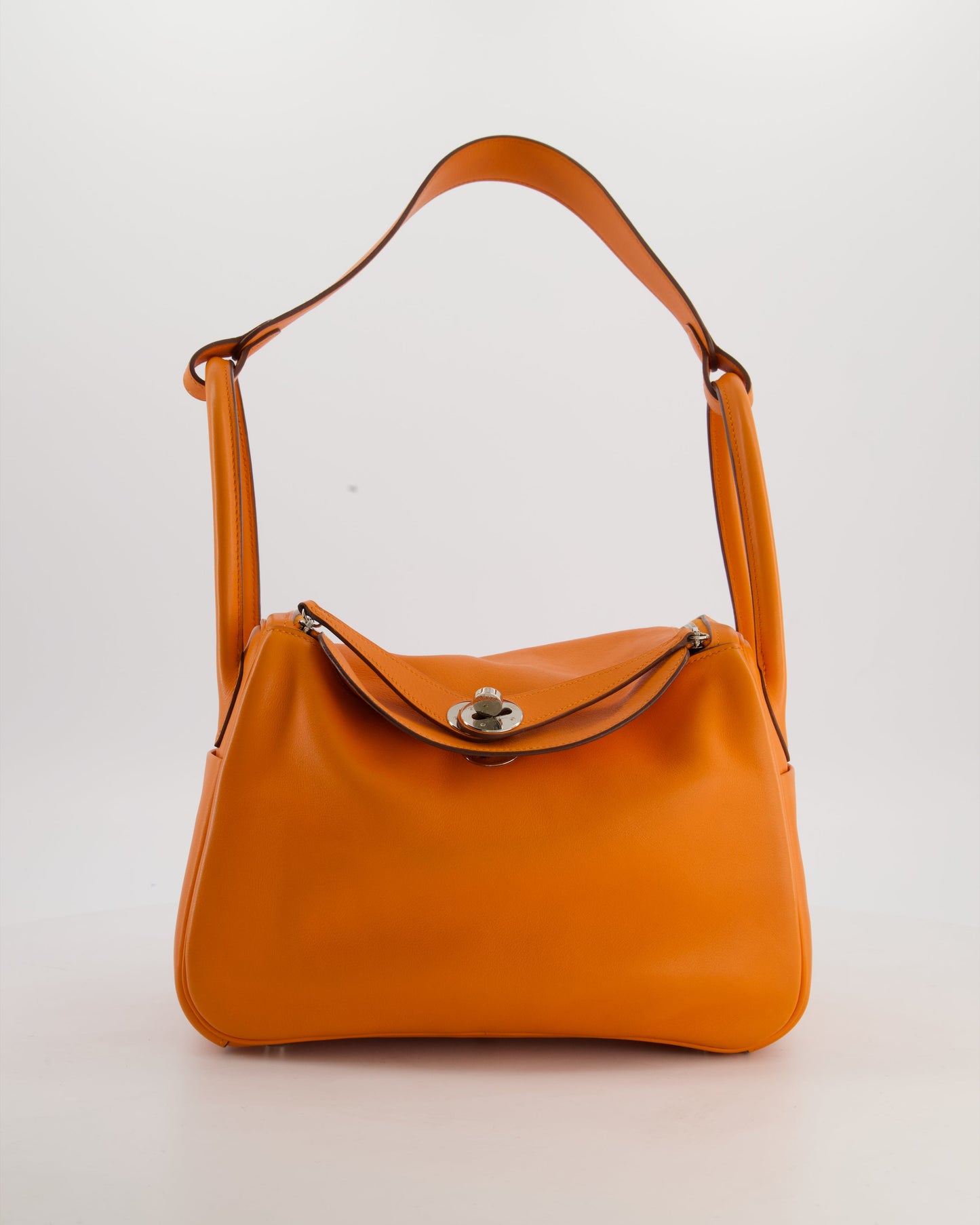 Hermes Lindy 26 Bag in Orange H Swift Leather with Palladium Hardware