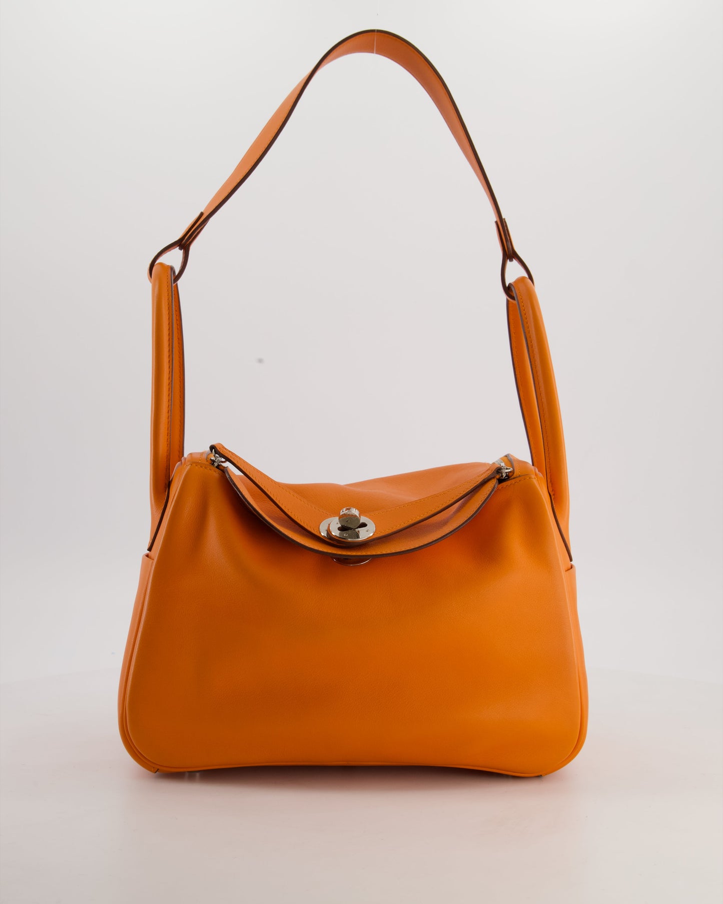 Hermes Lindy 26 Bag in Orange H Swift Leather with Palladium Hardware