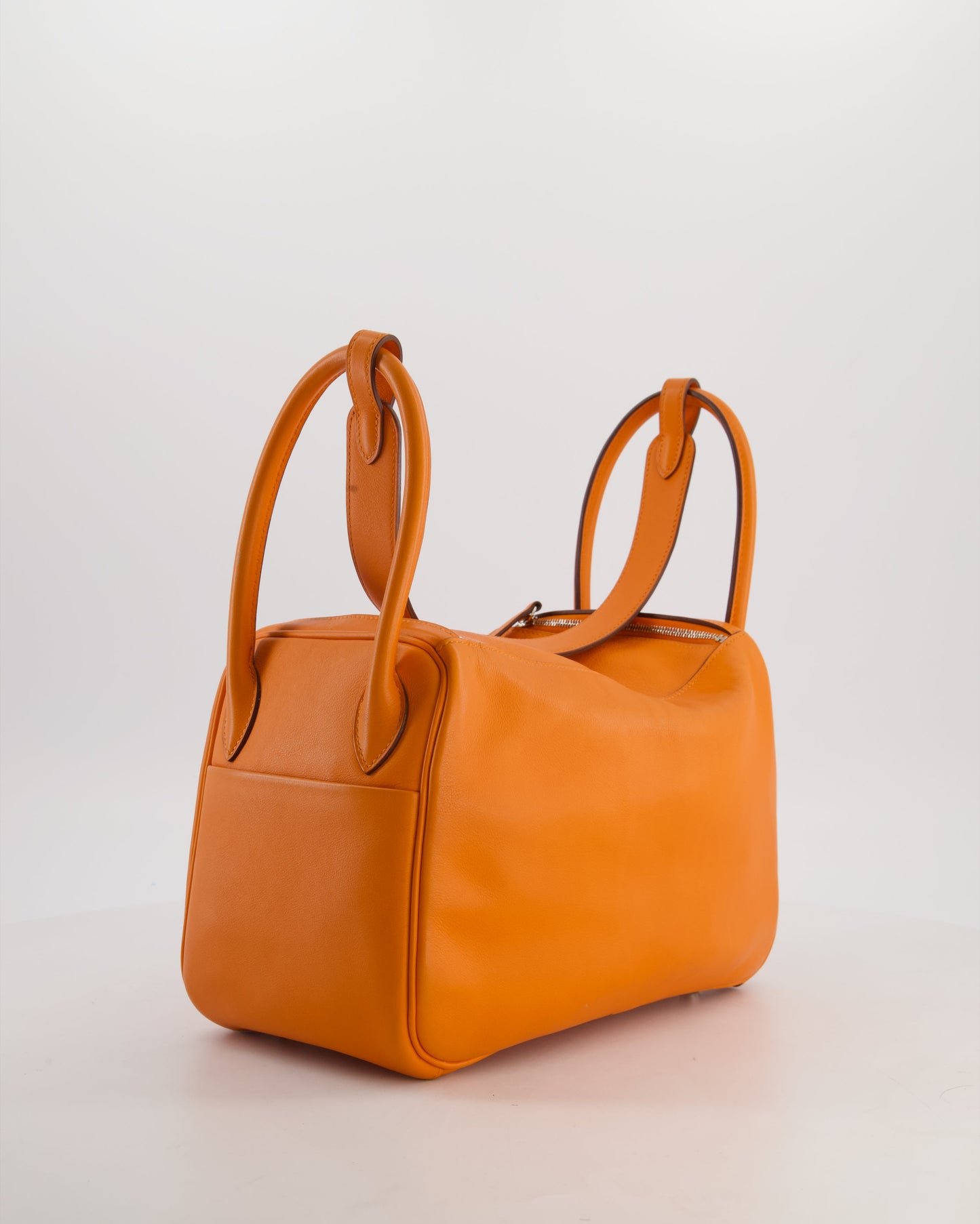 Hermes Lindy 26 Bag in Orange H Swift Leather with Palladium Hardware