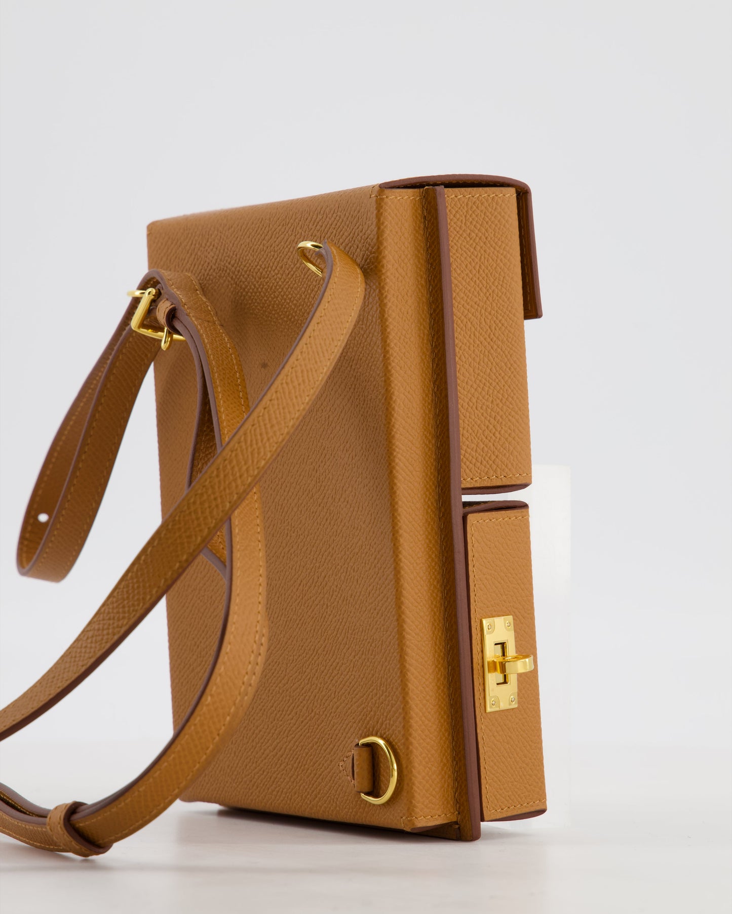 Hermes Kelly Multipocket To Go Pouch in Gold Epsom Leather with Gold Hardware
