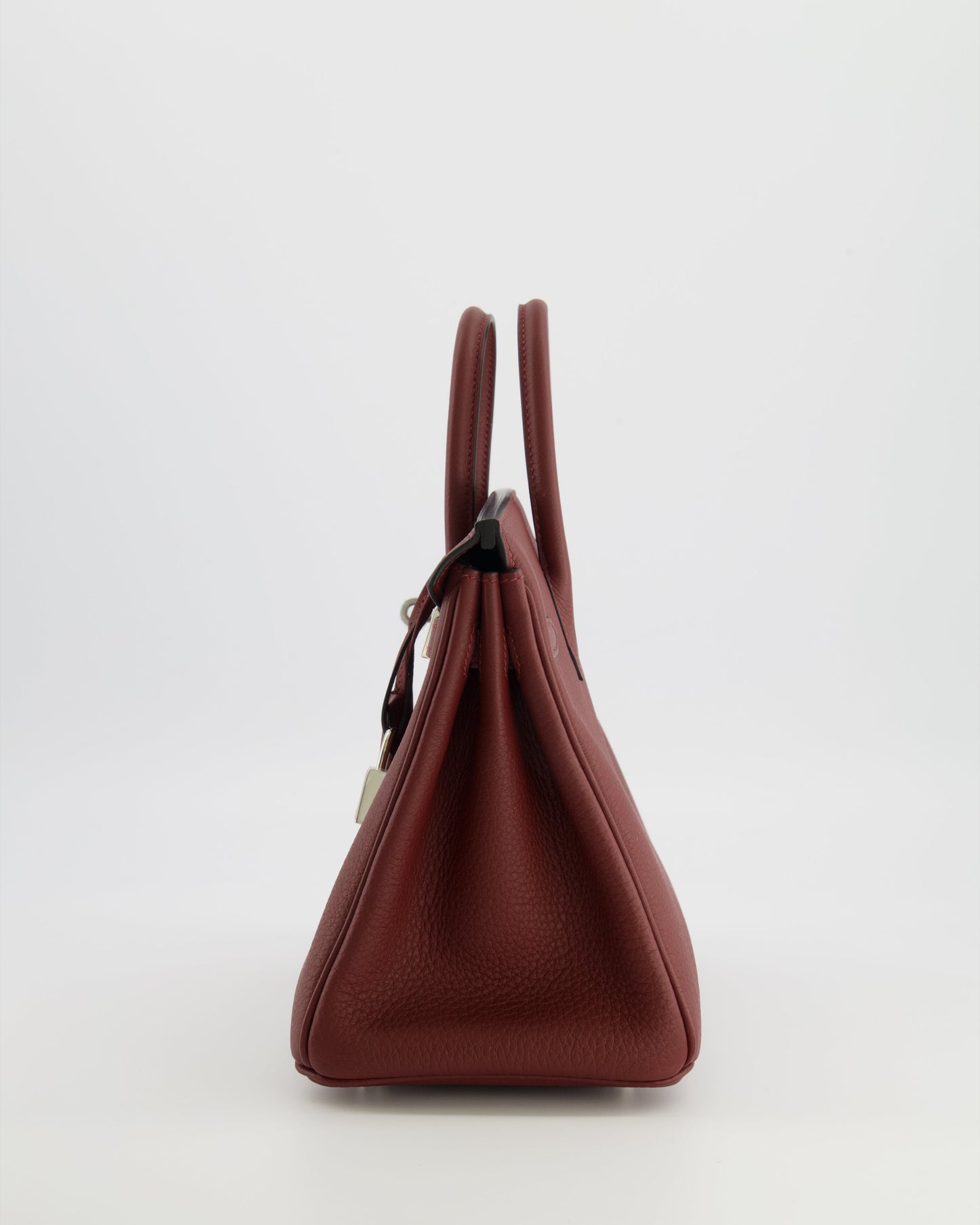 Hermes Birkin 25 Retourne Bag in Rouge H Veau Togo Leather with Palladium Hardware