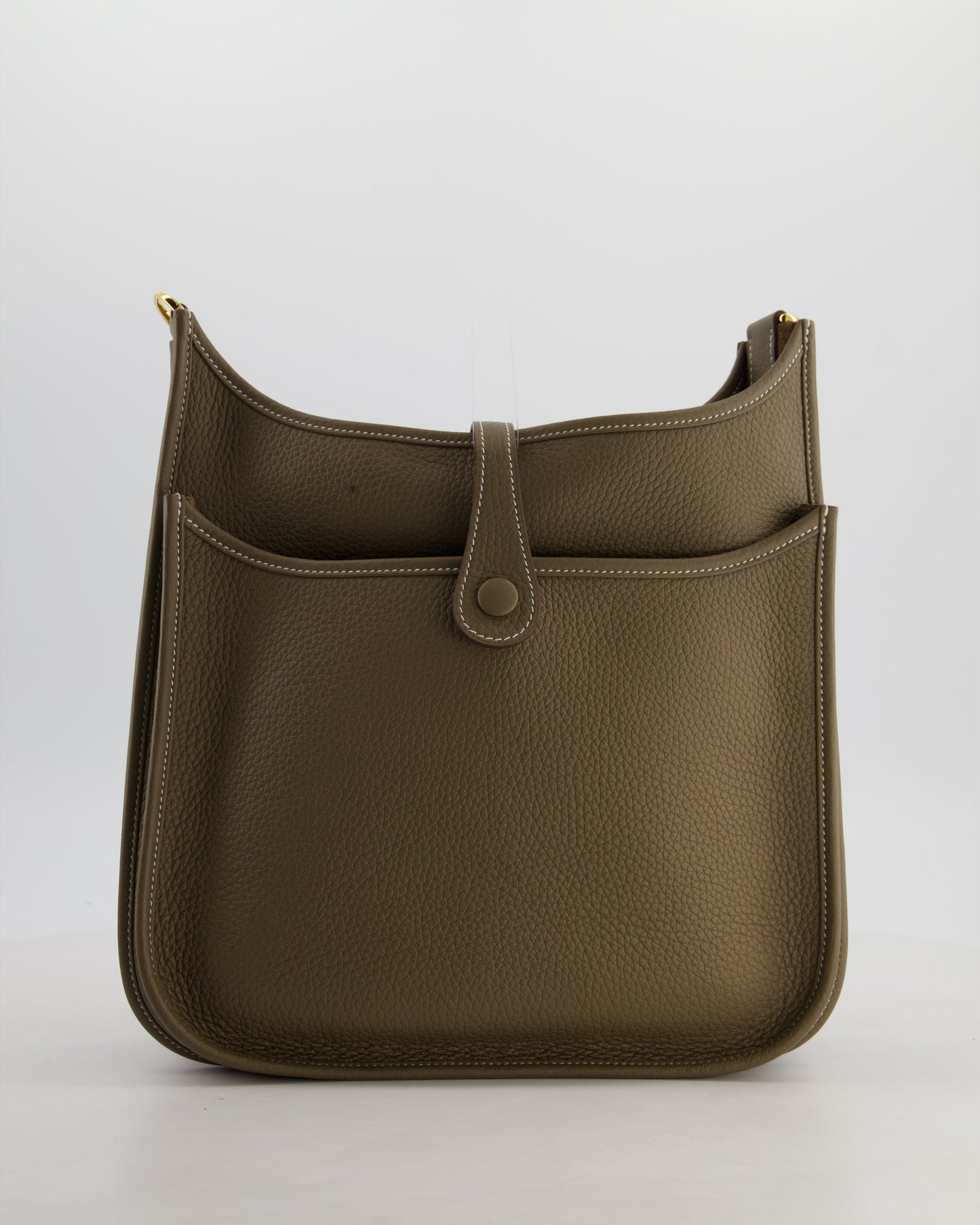 Hermes Evelyne III 29 Bag in Etoupe Taurillon Clemence Leather with Gold Hardware