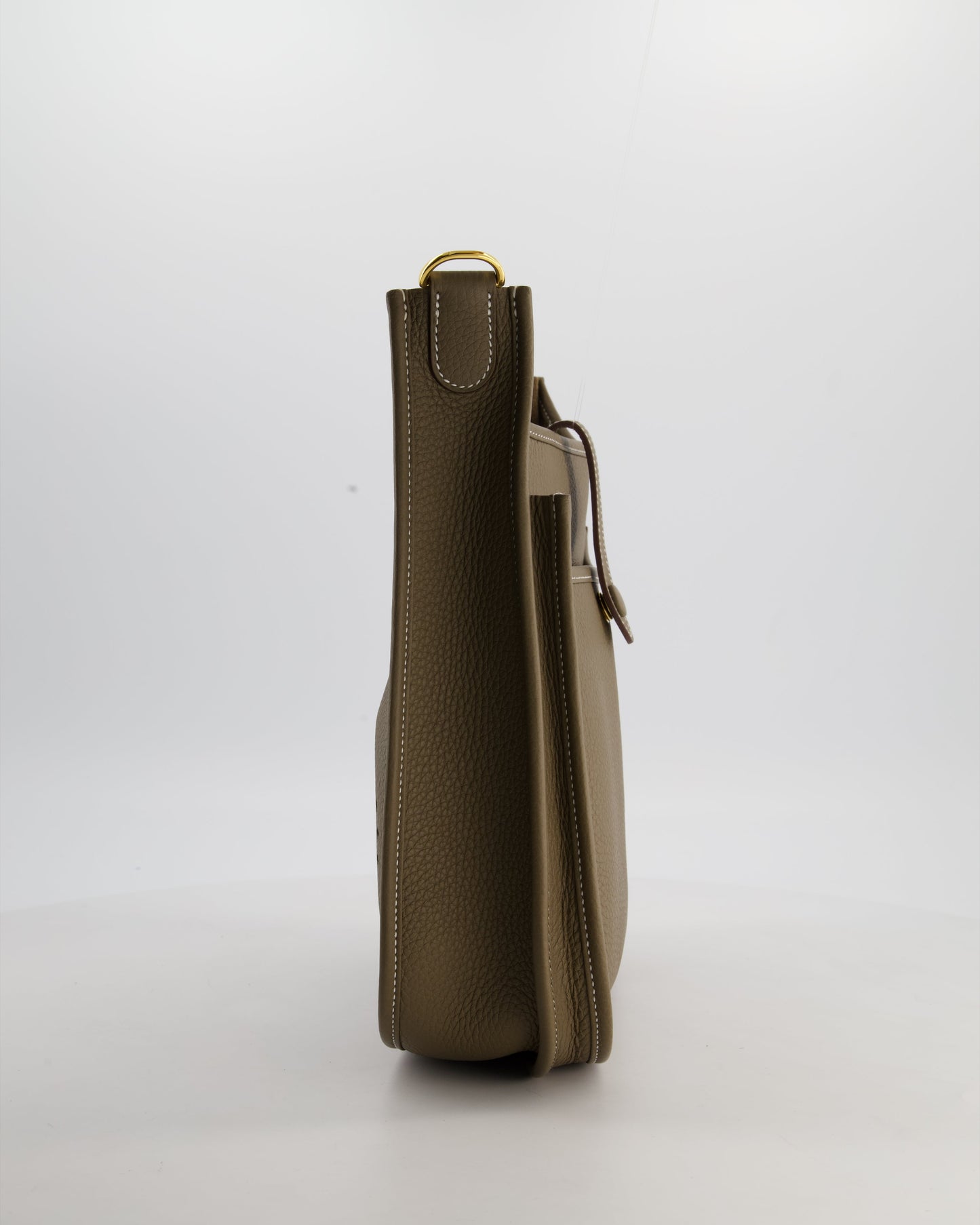 Hermes Evelyne III 29 Bag in Etoupe Taurillon Clemence Leather with Gold Hardware