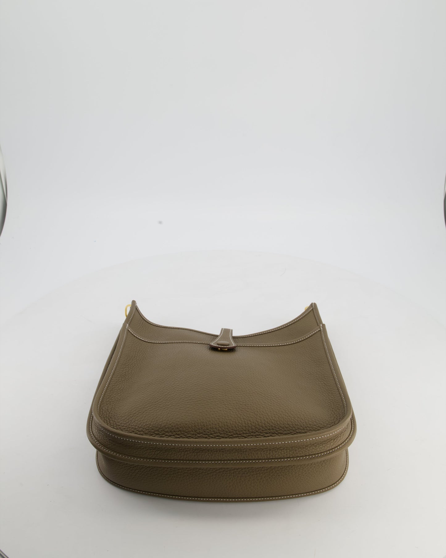 Hermes Evelyne III 29 Bag in Etoupe Taurillon Clemence Leather with Gold Hardware