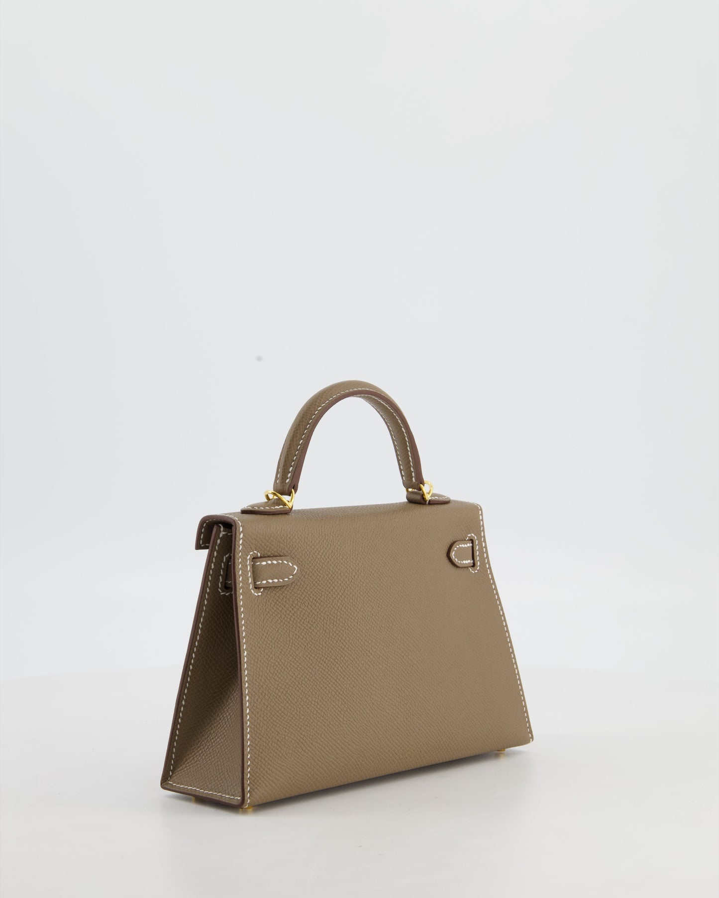 *HOT* Hermes Mini Kelly II 20 Bag in Etoupe Epsom Leather with Gold Hardware