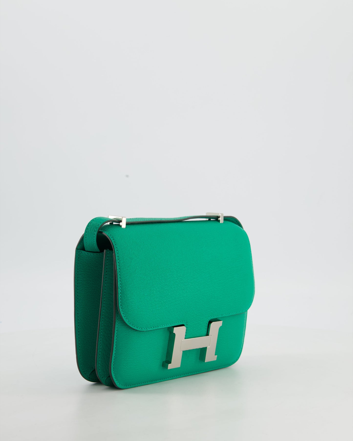 Hermes Mini Constance III Miroir 18 Bag in Menthe Chevre Mysore Leather with Palladium Hardware
