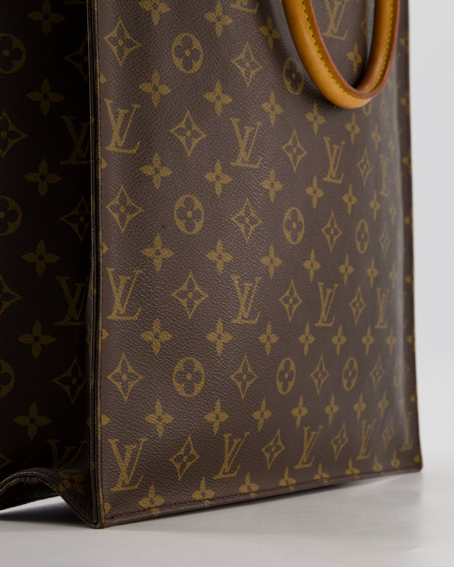 Louis Vuitton Brown Monogram Sac Plat Tote Bag with Gold Hardware