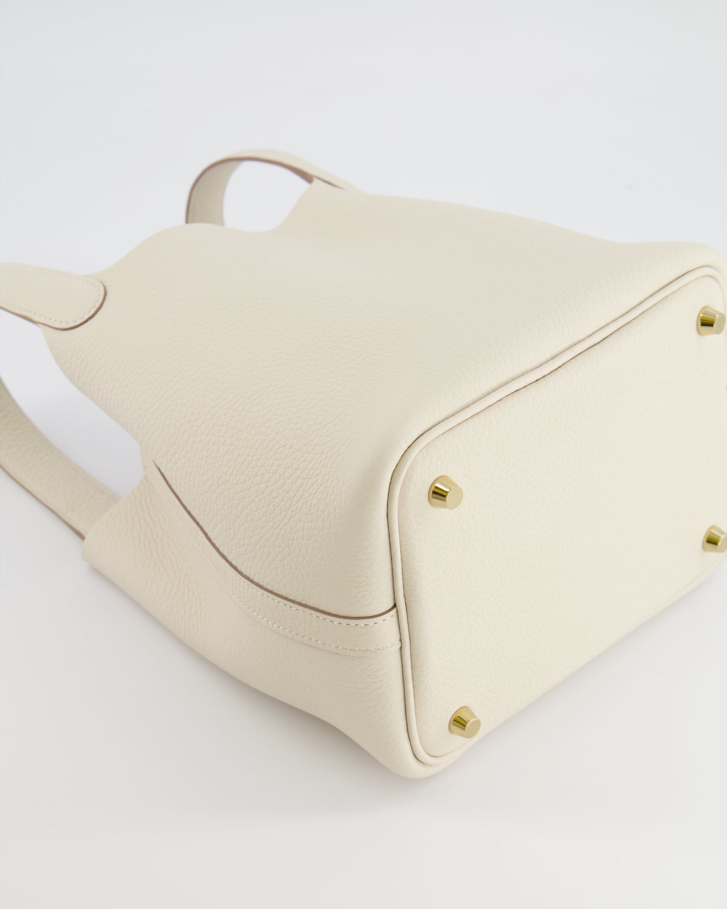 *RARE* Hermes Picotin Lock 18 Bag in Craie Clemence Leather with Gold Hardware