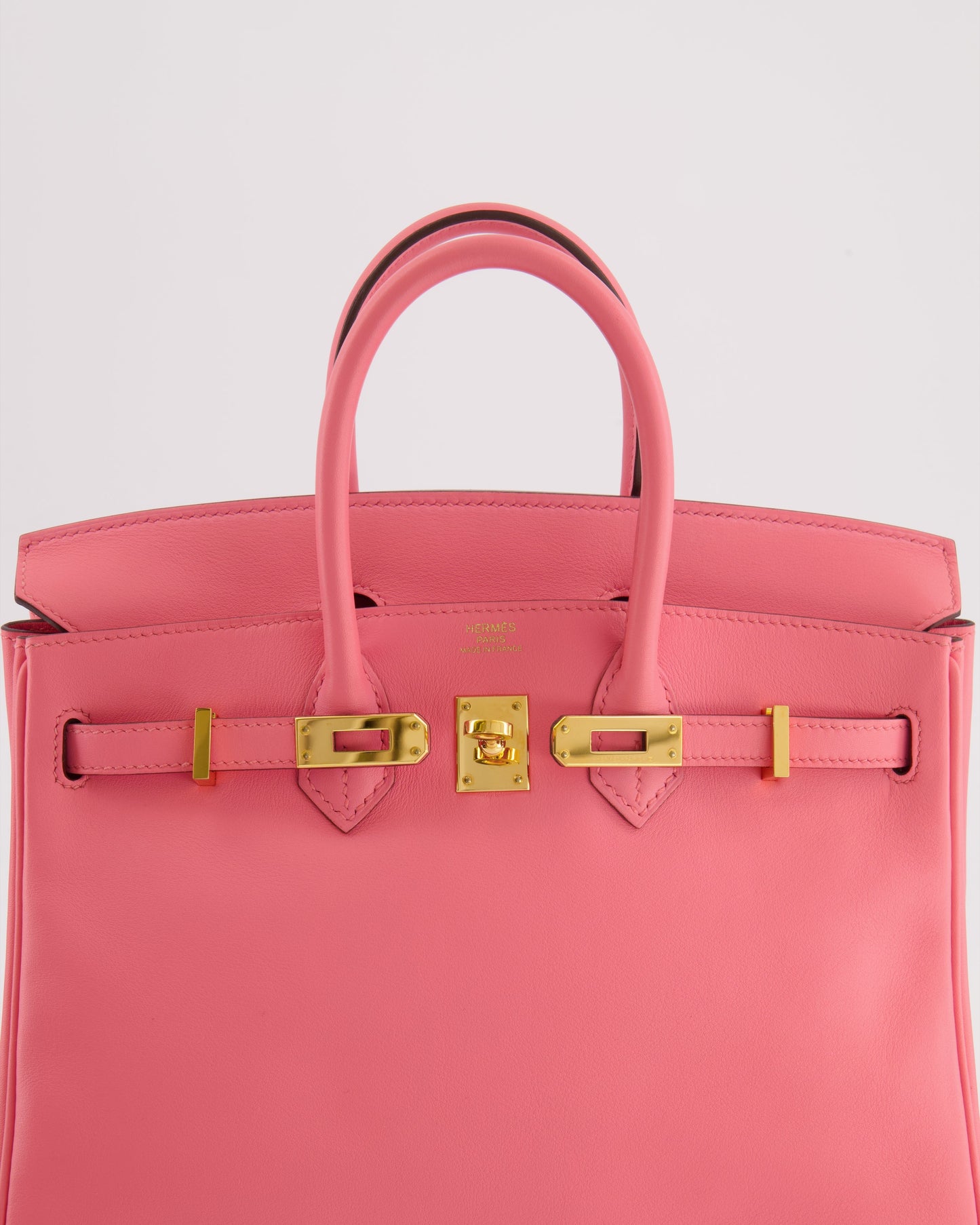 Hermes Birkin 25 Retourne Bag in Rose D'Été Swift Leather with Gold Hardware