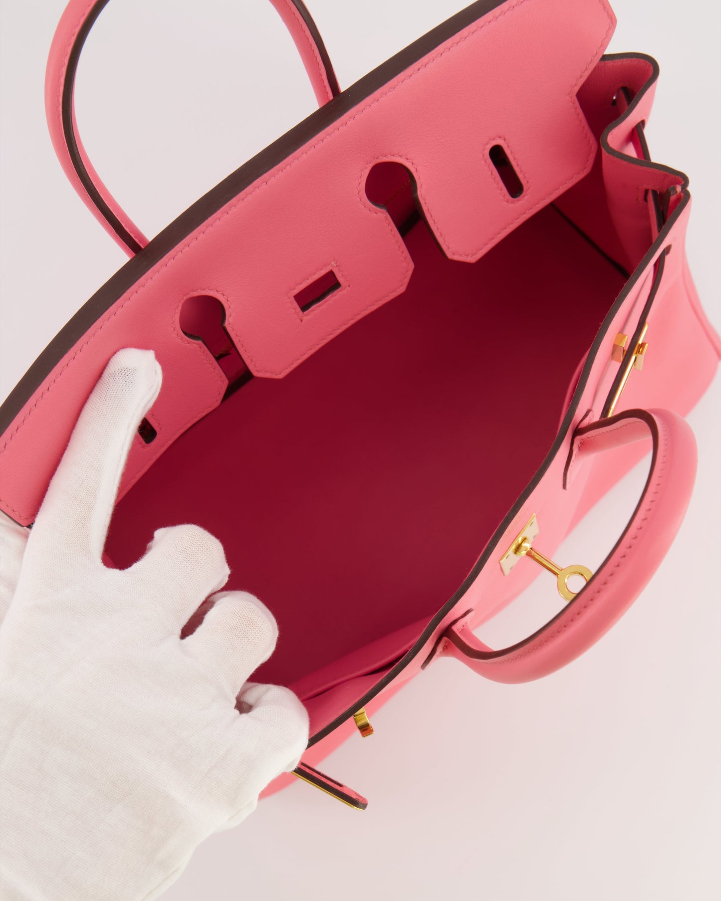 Hermes Birkin 25 Retourne Bag in Rose D'Été Swift Leather with Gold Hardware