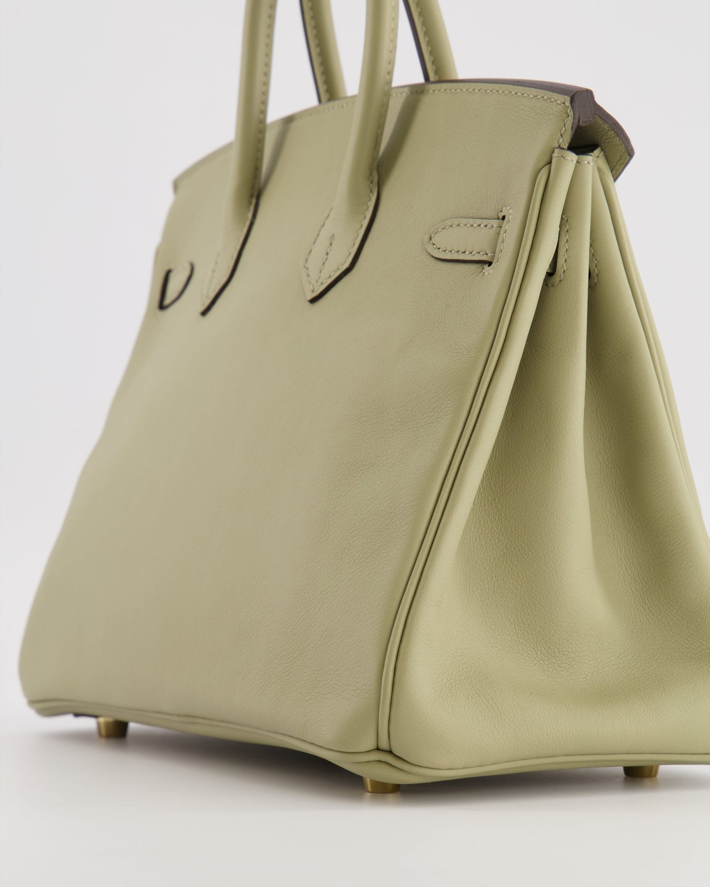 Hermes Birkin 25 Retourne Bag in Sauge Swift Leather with Gold Hardware