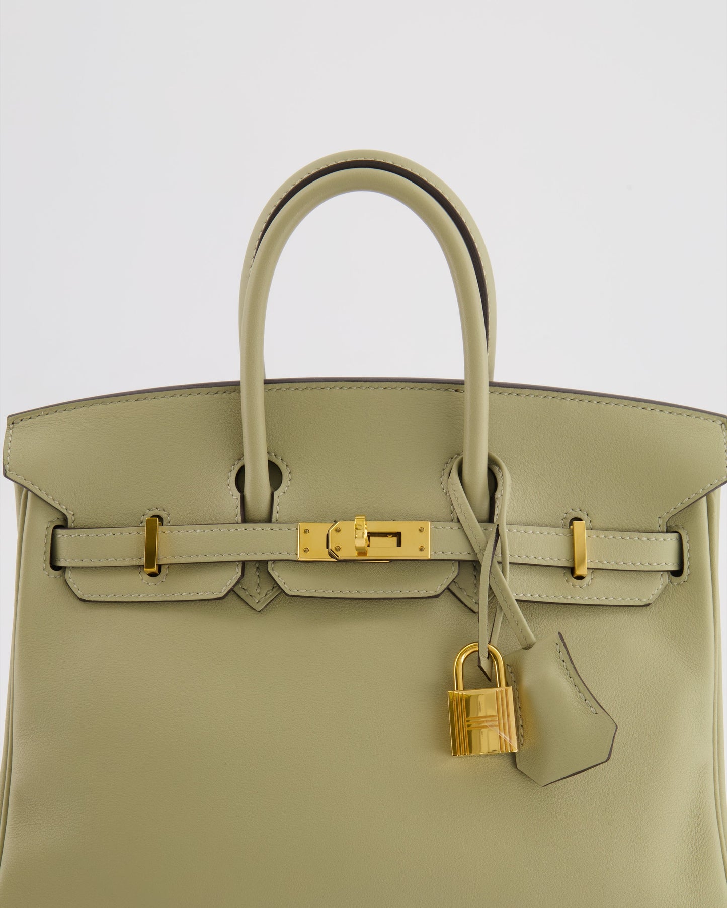 Hermes Birkin 25 Retourne Bag in Sauge Swift Leather with Gold Hardware