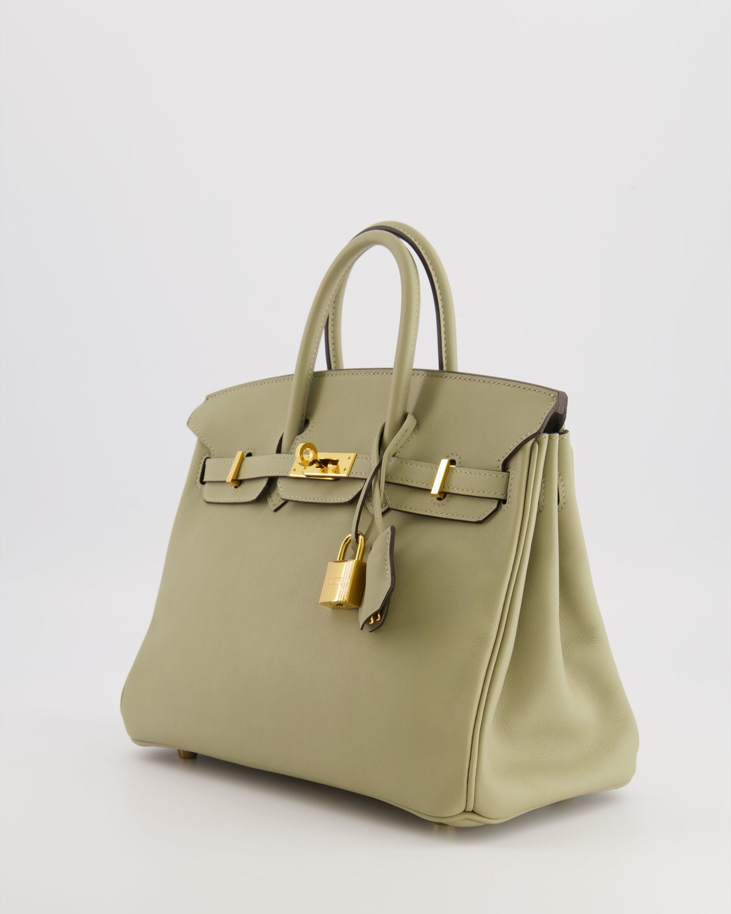 Hermes Birkin 25 Retourne Bag in Sauge Swift Leather with Gold Hardware