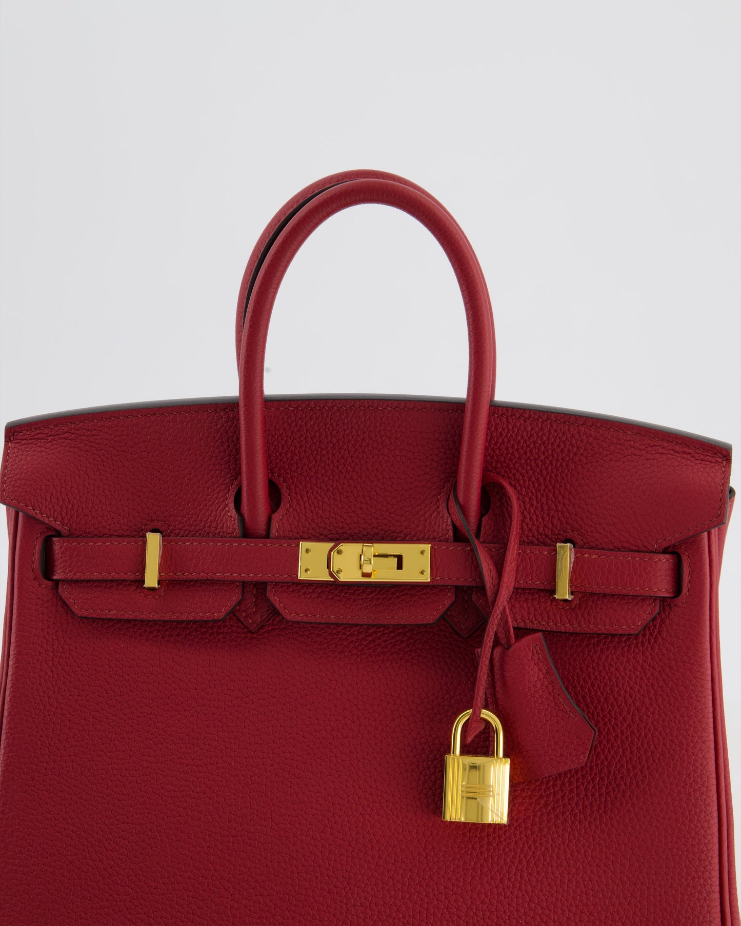 Hermes Birkin 25 Retourne Bag in Rouge Grenat Togo Leather with Gold Hardware