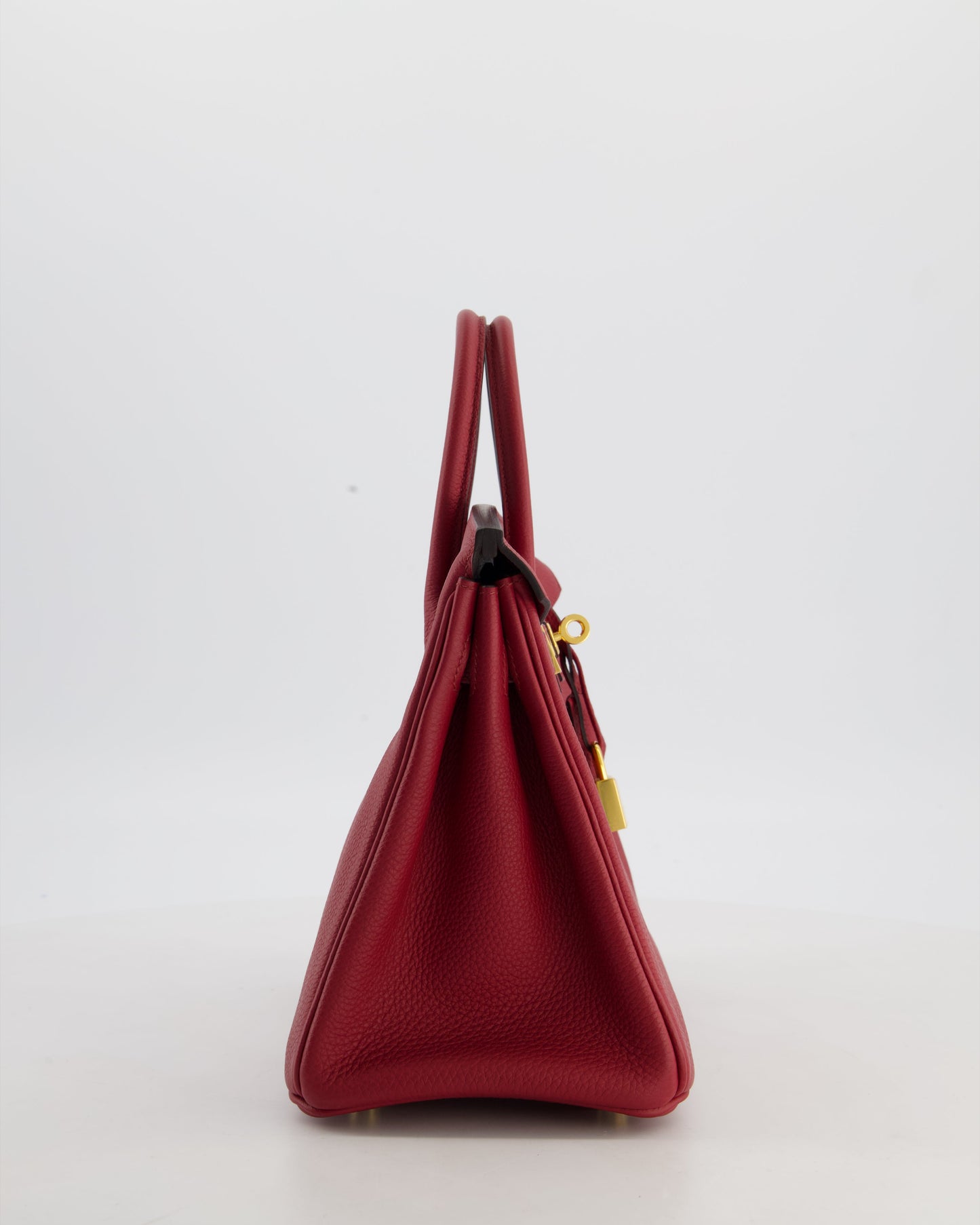 Hermes Birkin 25 Retourne Bag in Rouge Grenat Togo Leather with Gold Hardware