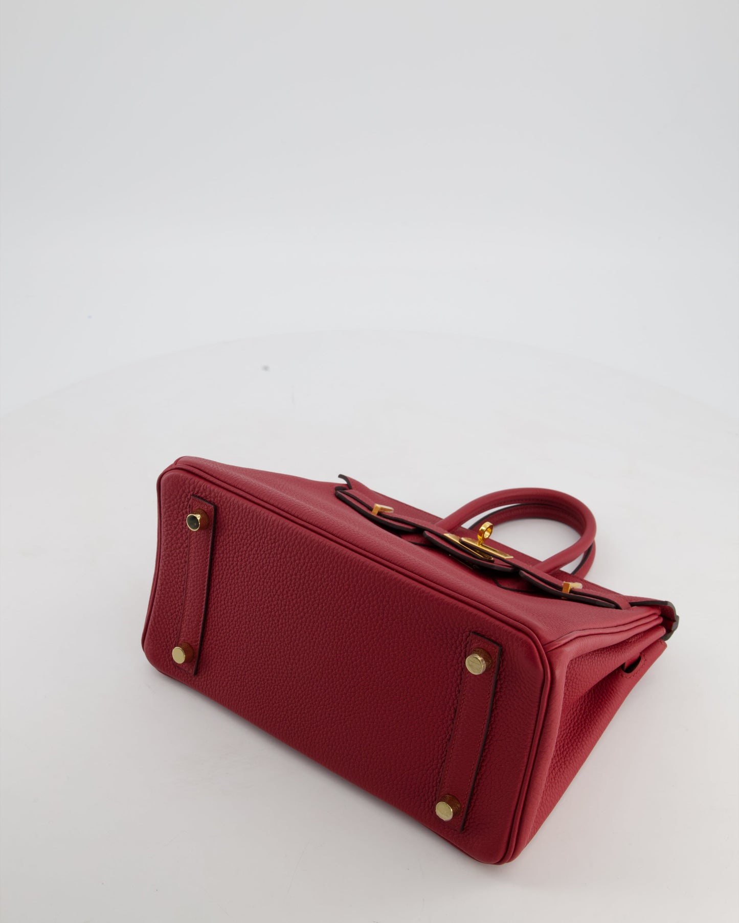 Hermes Birkin 25 Retourne Bag in Rouge Grenat Togo Leather with Gold Hardware