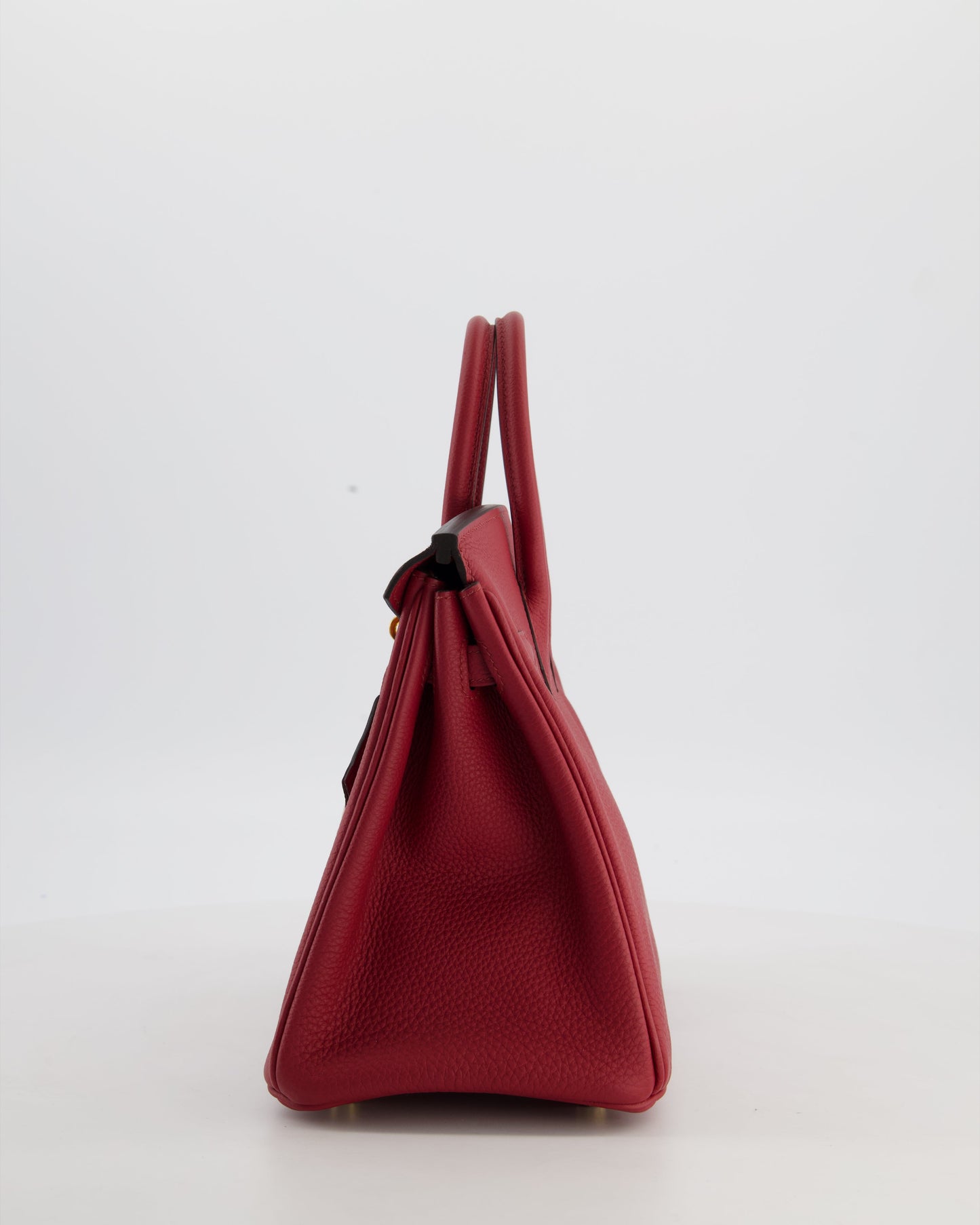 Hermes Birkin 25 Retourne Bag in Rouge Grenat Togo Leather with Gold Hardware