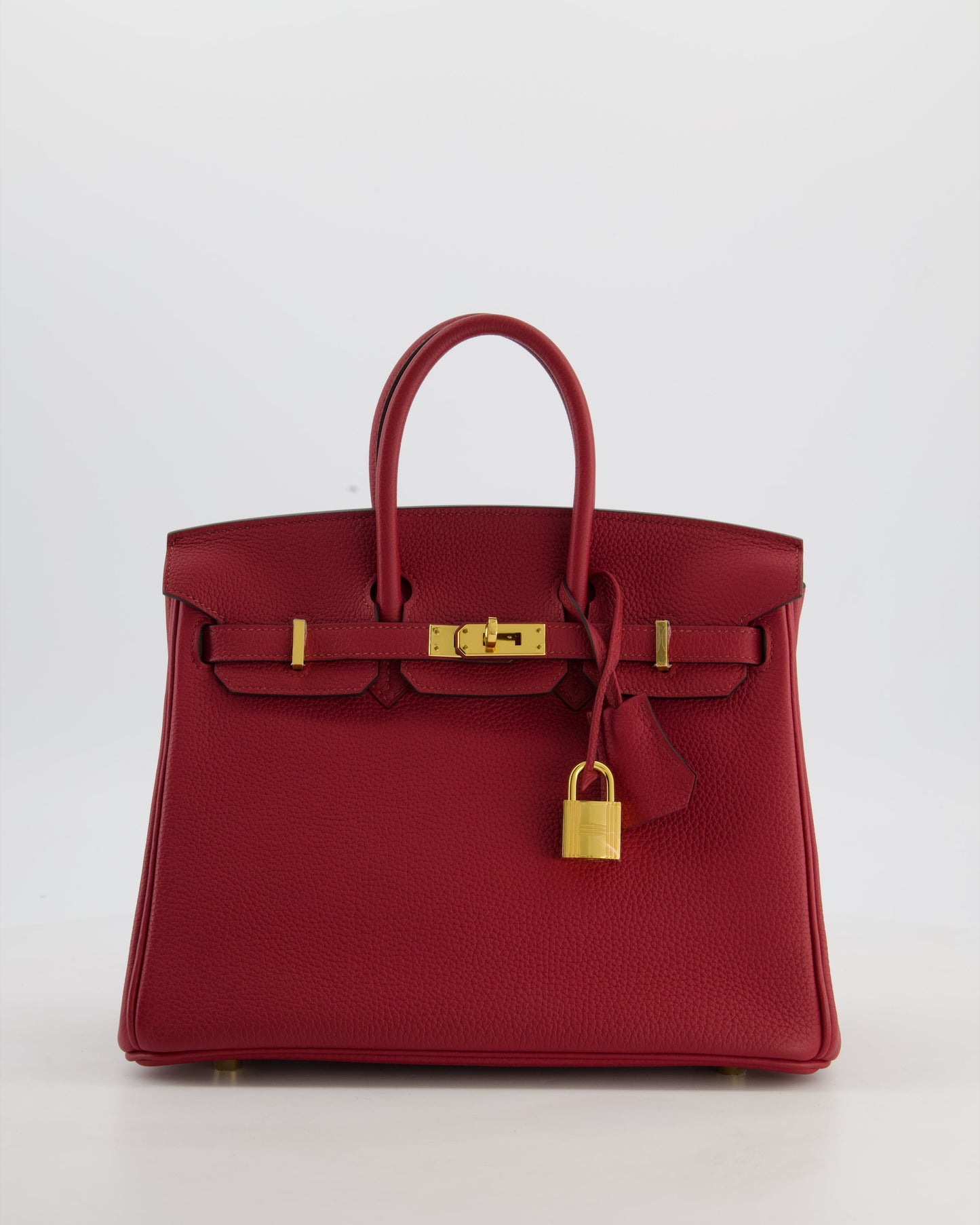 Hermes Birkin 25 Retourne Bag in Rouge Grenat Togo Leather with Gold Hardware