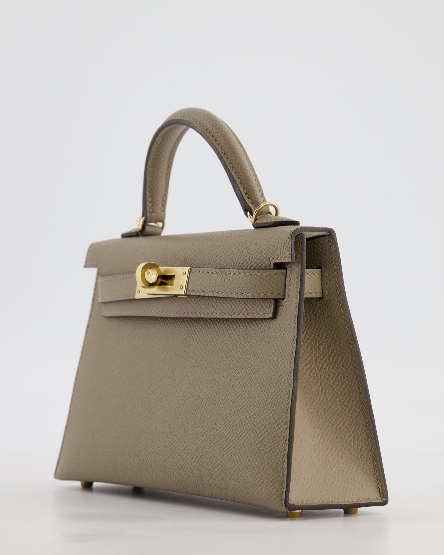 *SUPER RARE* Hermes HSS Mini Kelly II 20 Bag in Gris Tourterelle & Gris Perle Interior Epsom Leather with Permabrass Hardware