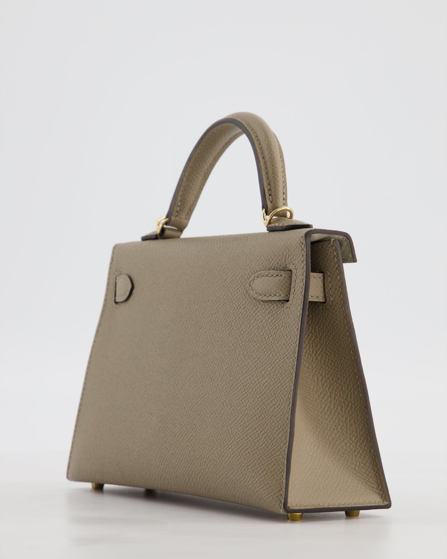 *SUPER RARE* Hermes HSS Mini Kelly II 20 Bag in Gris Tourterelle & Gris Perle Interior Epsom Leather with Permabrass Hardware