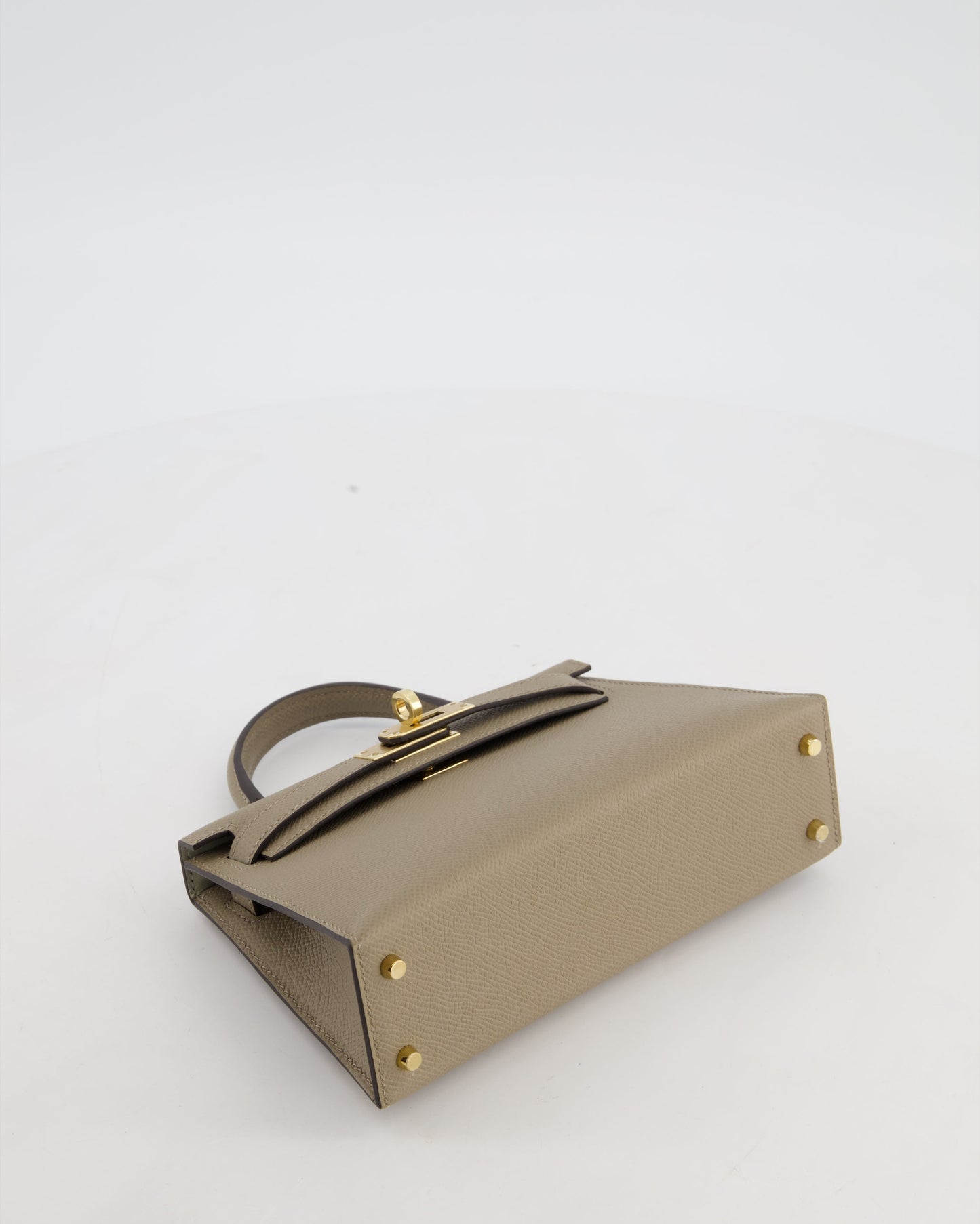 *SUPER RARE* Hermes HSS Mini Kelly II 20 Bag in Gris Tourterelle & Gris Perle Interior Epsom Leather with Permabrass Hardware