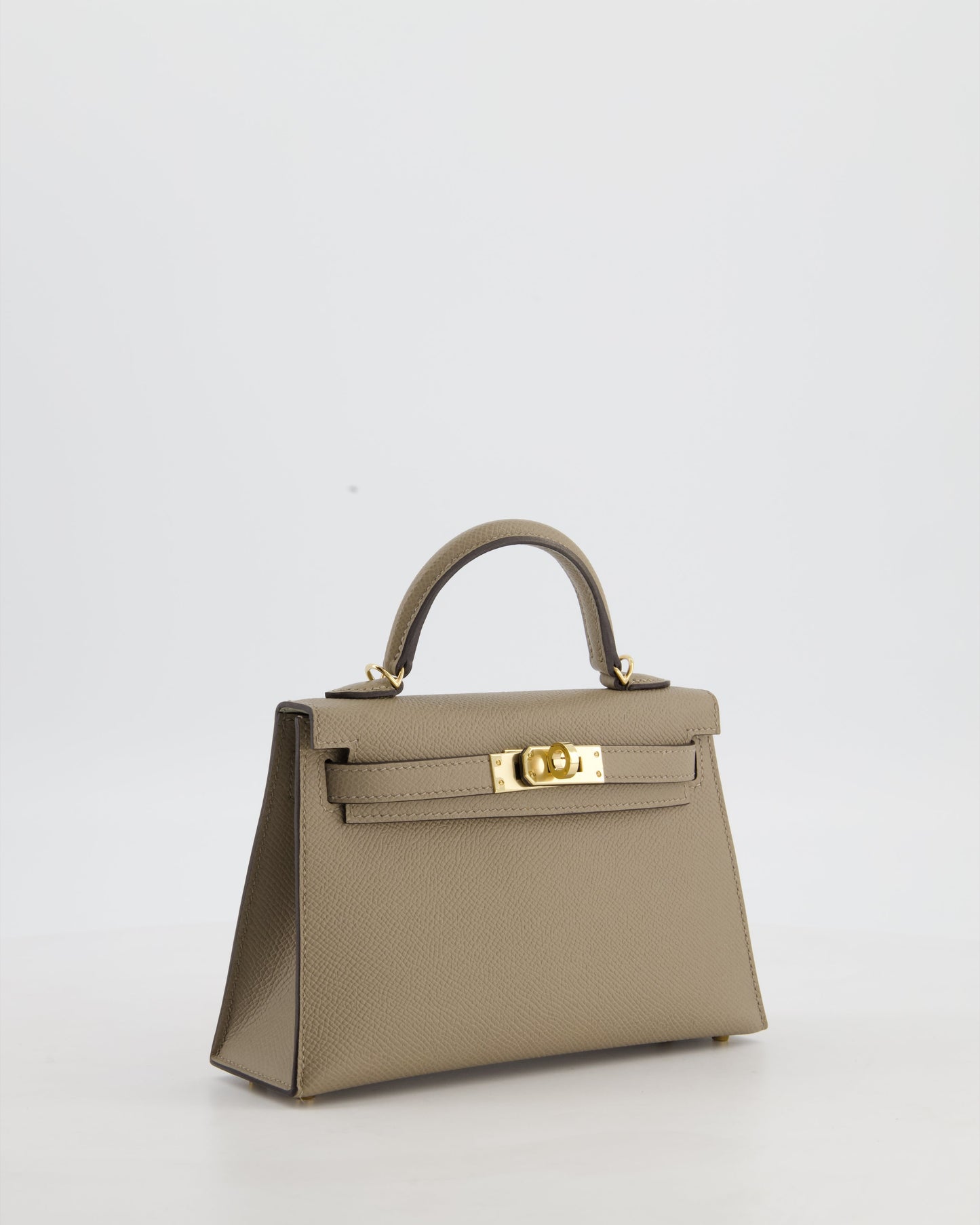 *SUPER RARE* Hermes HSS Mini Kelly II 20 Bag in Gris Tourterelle & Gris Perle Interior Epsom Leather with Permabrass Hardware