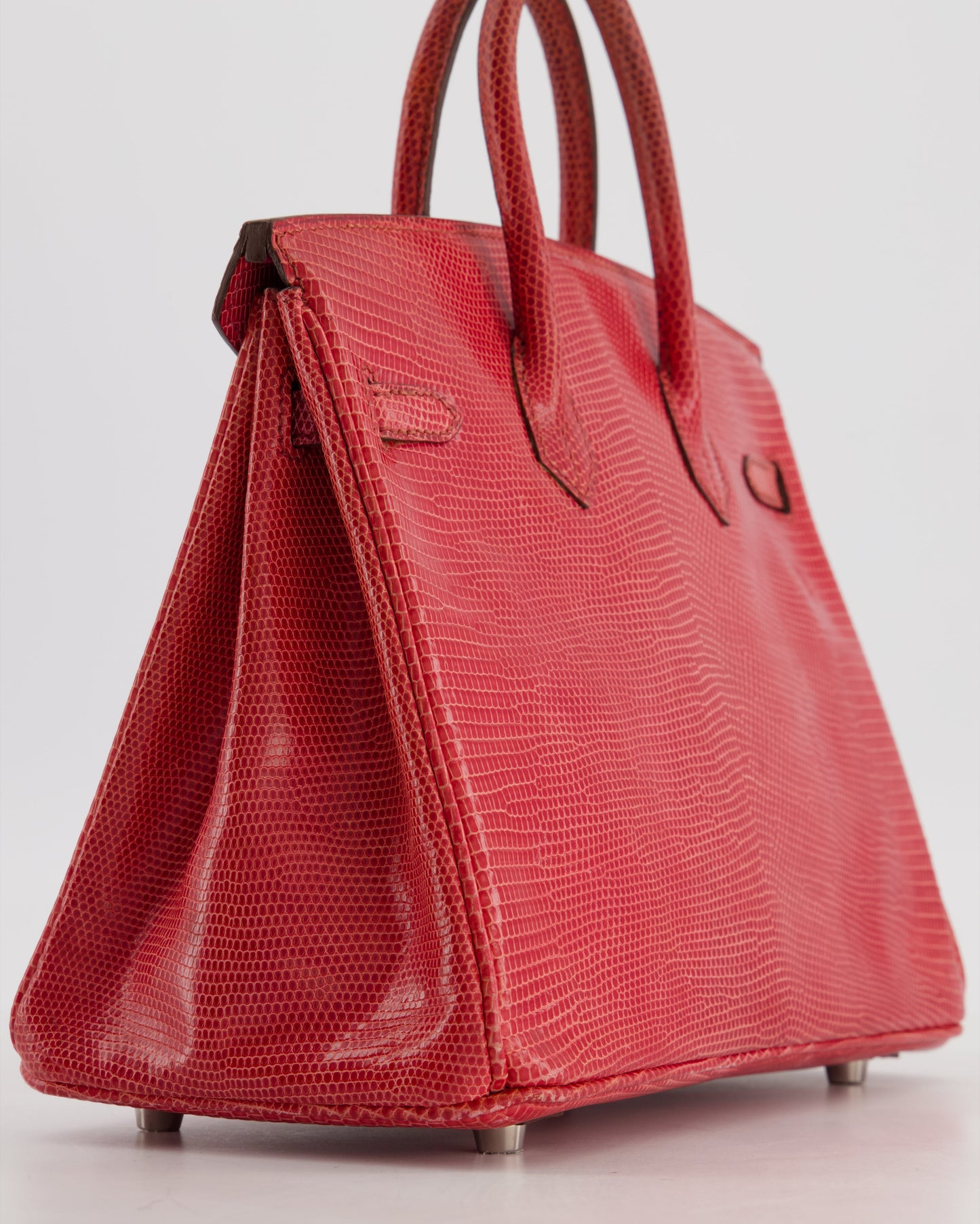 *HOT* Hermes Birkin 25 Verso Retourne Bag in Bougainvillea Lizard Niloticus Leather, Rose Shocking Interior with Palladium Hardware