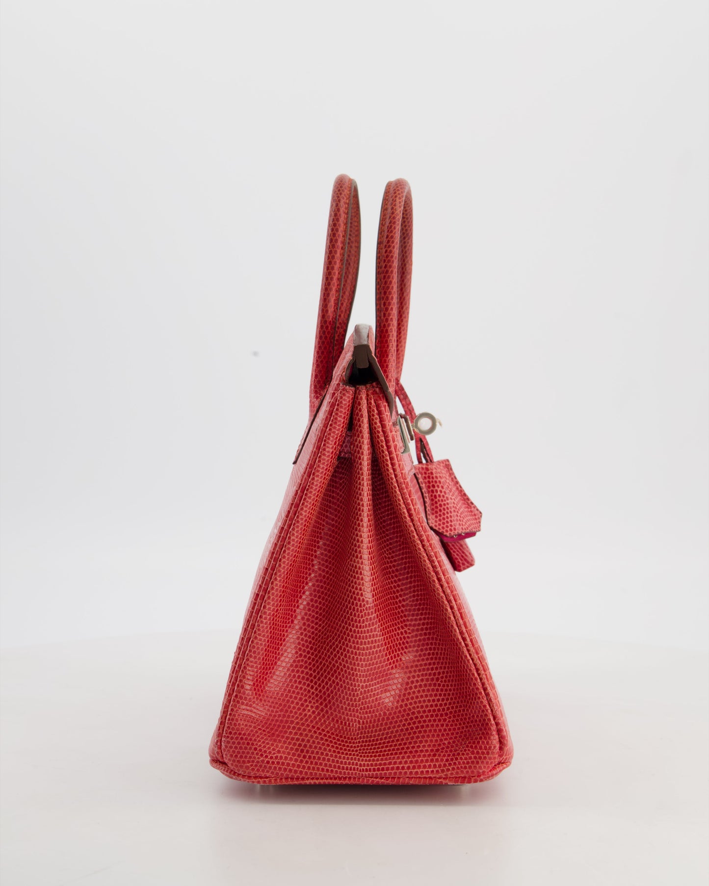 *HOT* Hermes Birkin 25 Verso Retourne Bag in Bougainvillea Lizard Niloticus Leather, Rose Shocking Interior with Palladium Hardware