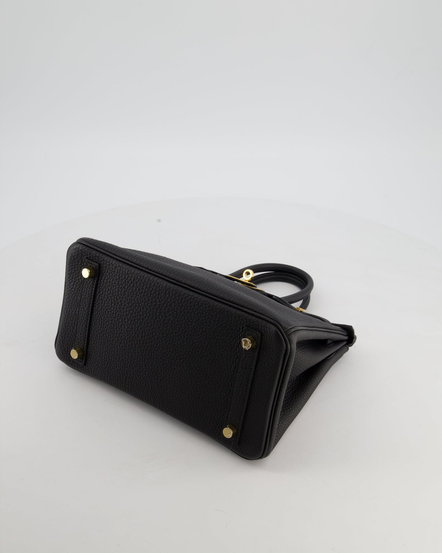 *HOT* Hermes Birkin 25 Retourne Bag in Noir Togo Leather with Gold Hardware