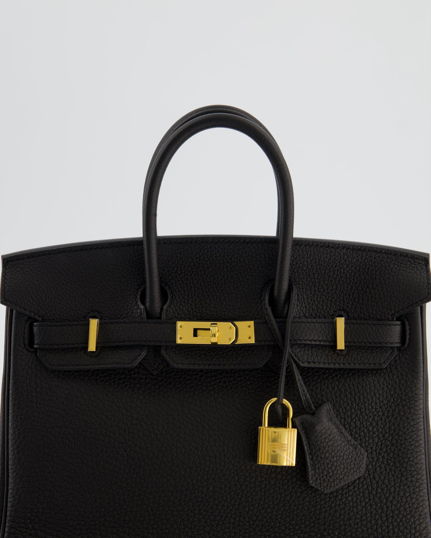 *HOT* Hermes Birkin 25 Retourne Bag in Noir Togo Leather with Gold Hardware