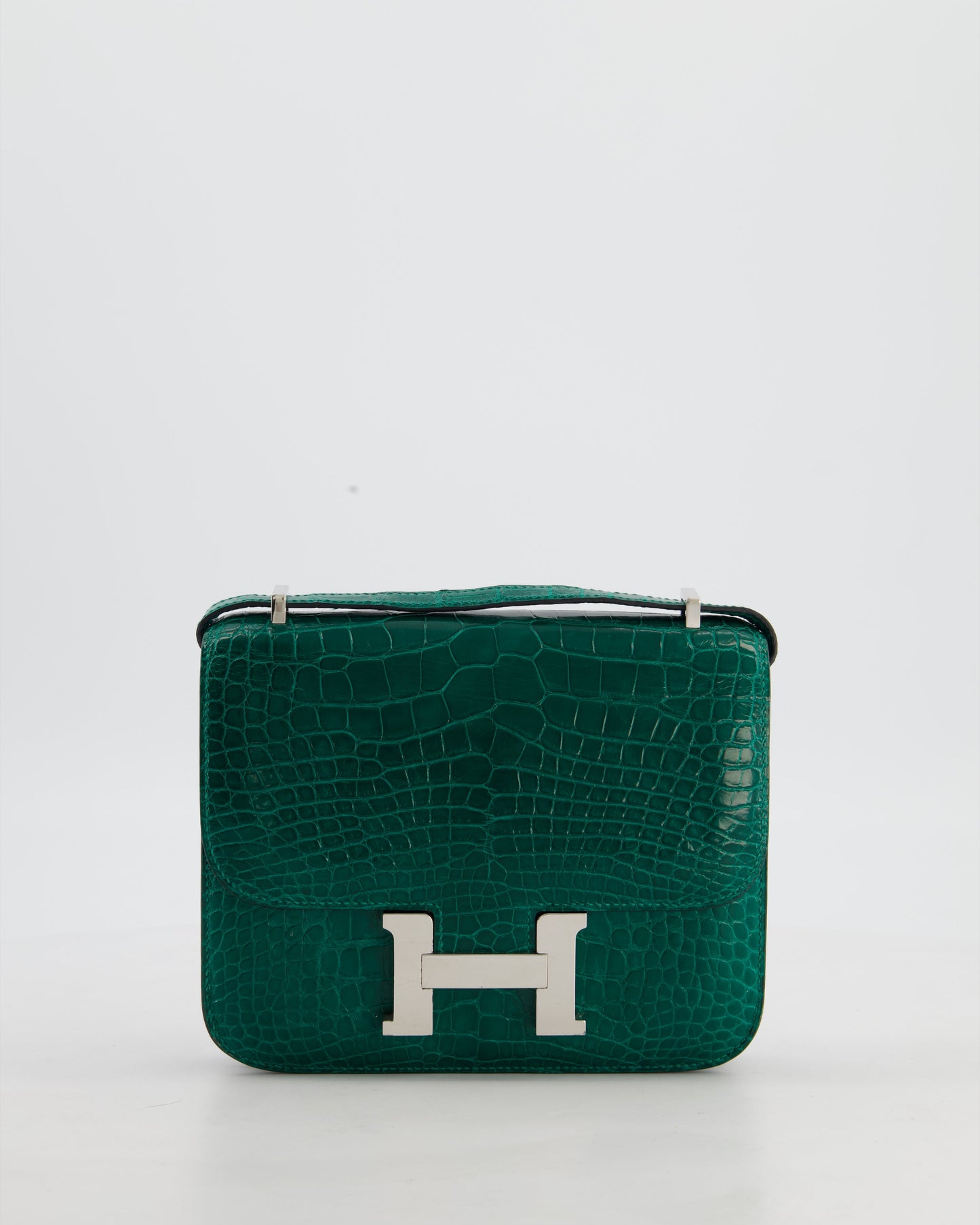 *HOT* Hermes Constance 18 Bag in Vert Bosphore Crocodile Porosus with Palladium Hardware