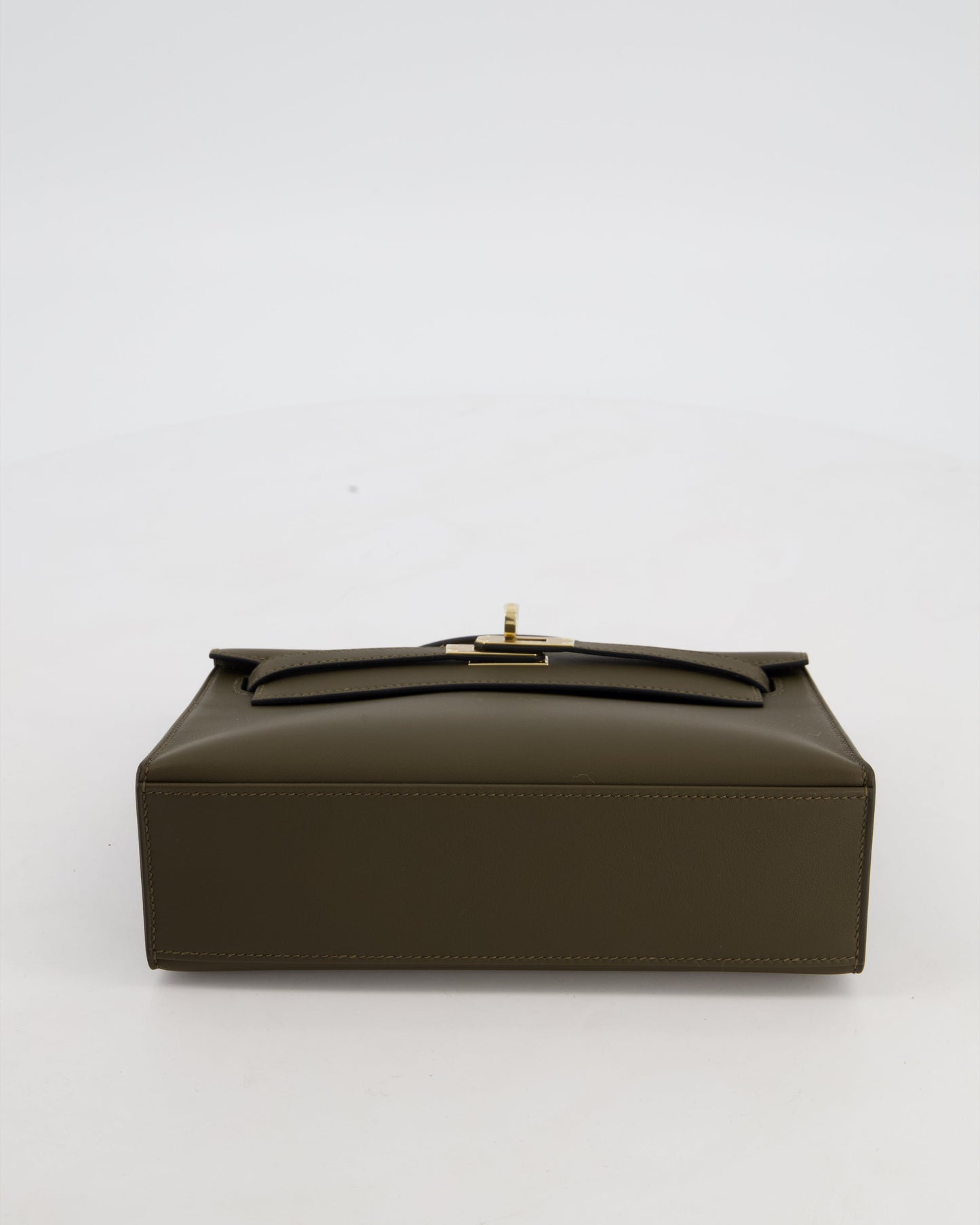 *NEW COLOUR* Hermes Mini Kelly Pochette Bag in Vert Loden Swift Leather and Permabrass Hardware