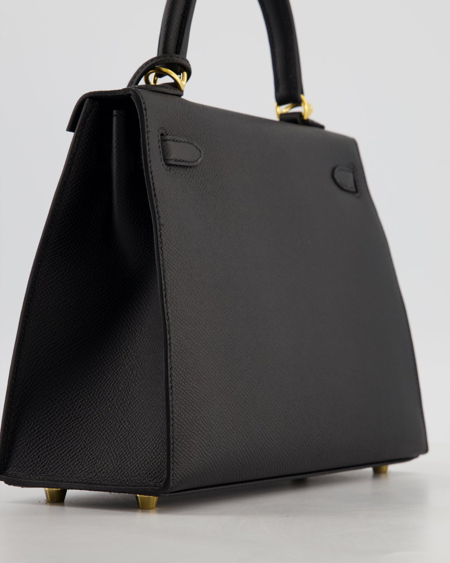 *HOT* Hermes Kelly 25 Sellier Bag in Noir Epsom Leather with Gold Hardware