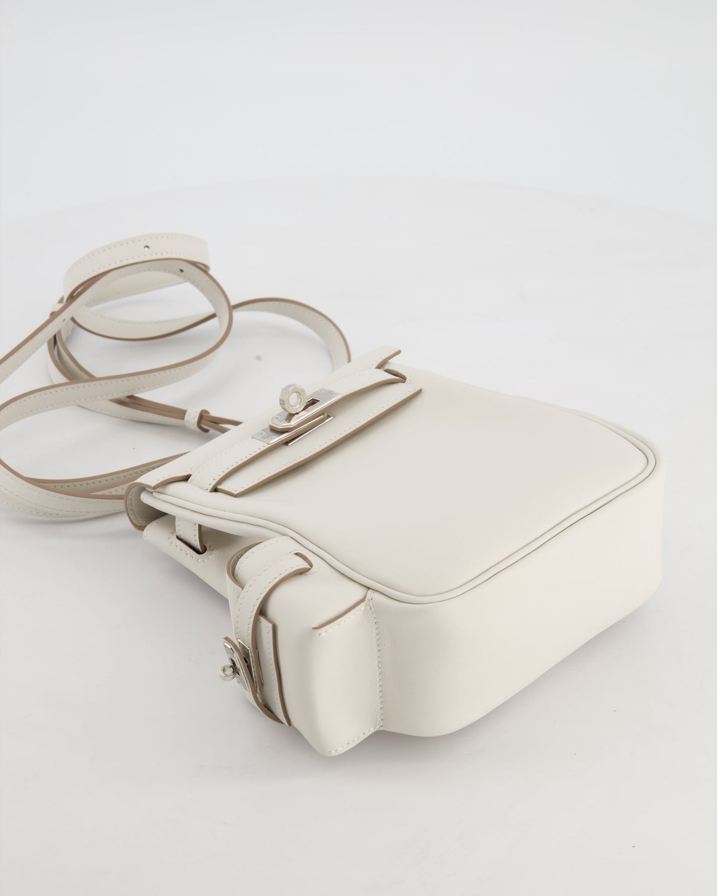 *RARE* Hermes Kelly Jump Backpack Bag in Gris Pale Swift Leather with Palladium Hardware