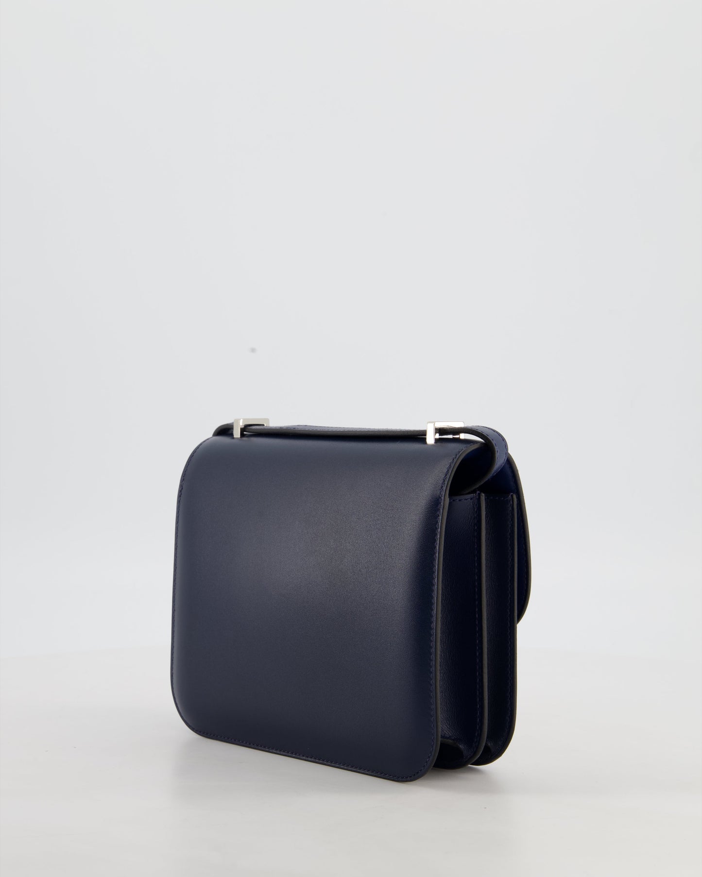 *LIMITED EDITION* Hermes Mini Constance Clouté III Miroir 18 Bag in Bleu Abysse Calfskin Box Leather with Palladium Hardware