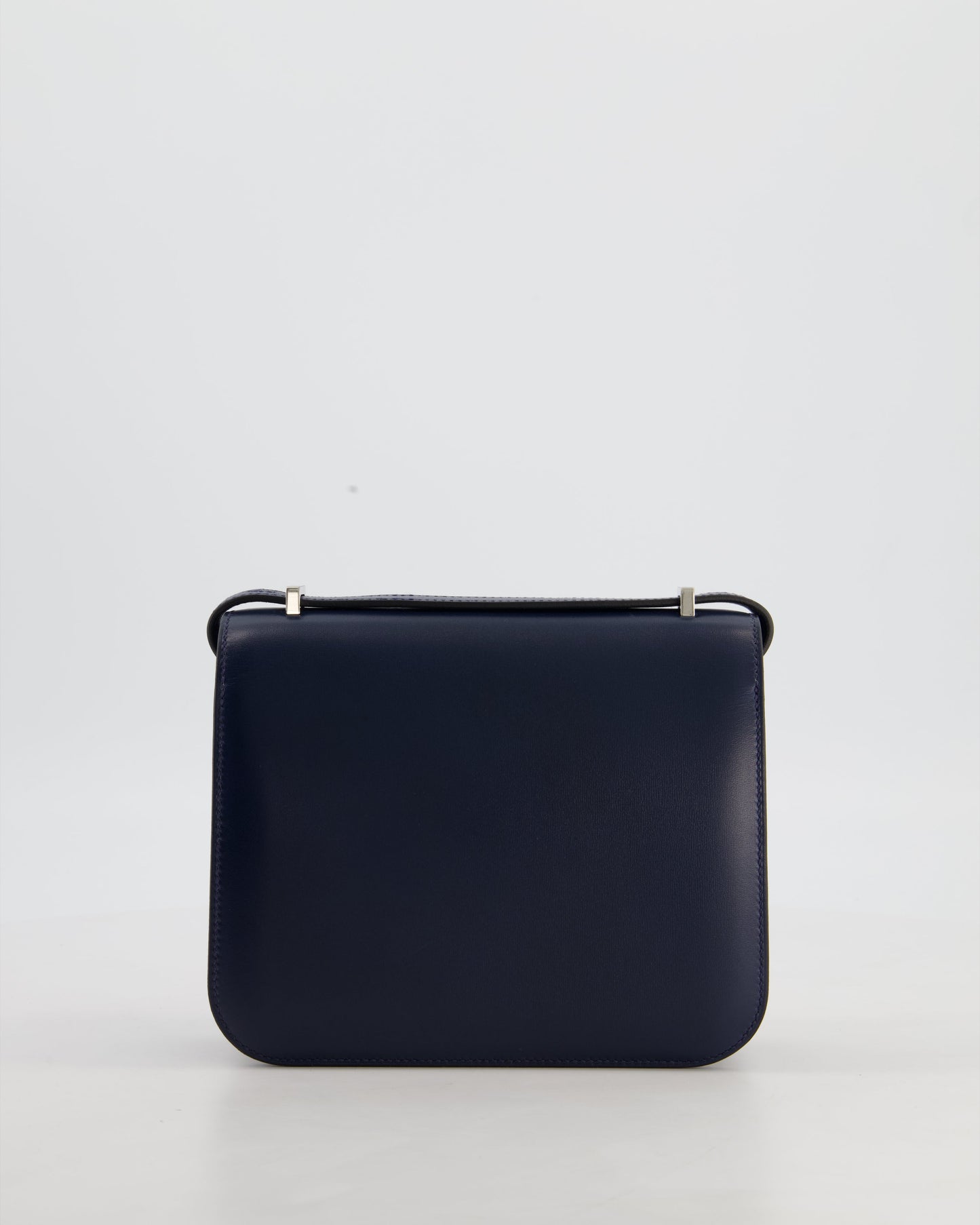 *LIMITED EDITION* Hermes Mini Constance Clouté III Miroir 18 Bag in Bleu Abysse Calfskin Box Leather with Palladium Hardware