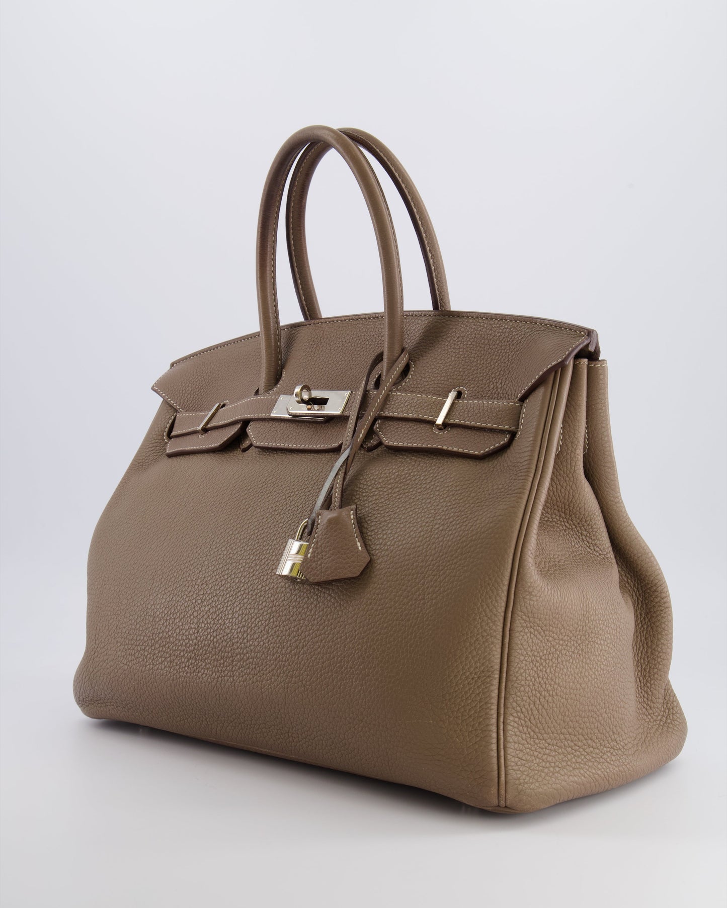 Hermes Birkin 35 Bag in Etoupe Togo Leather with Palladium Hardware