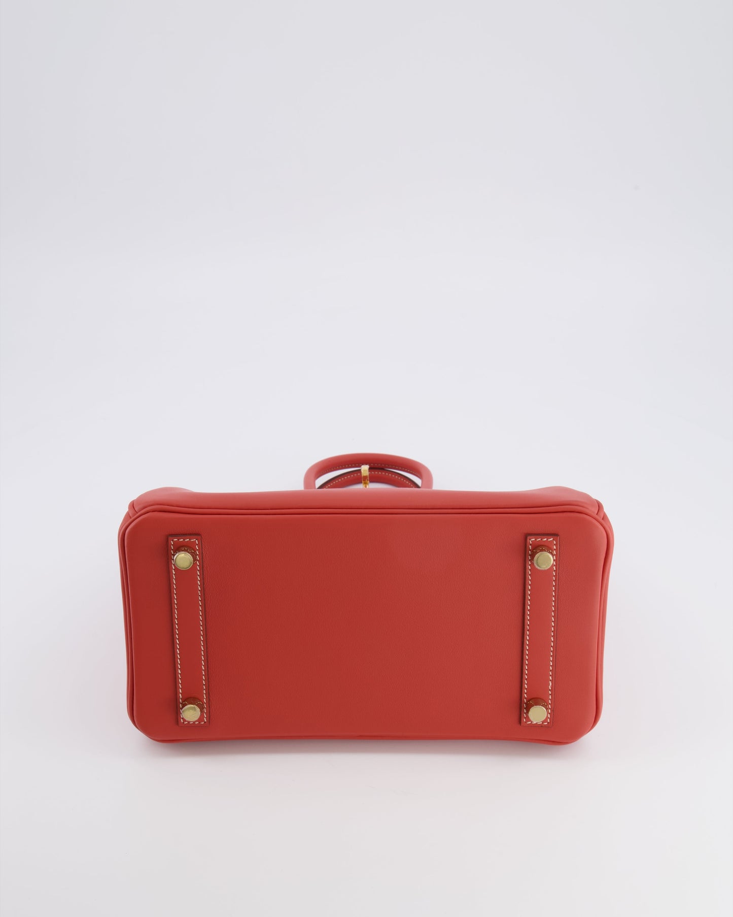 Hermes Birkin 25 Retourne Bag in Sanguine Swift Leather with Gold Hardware