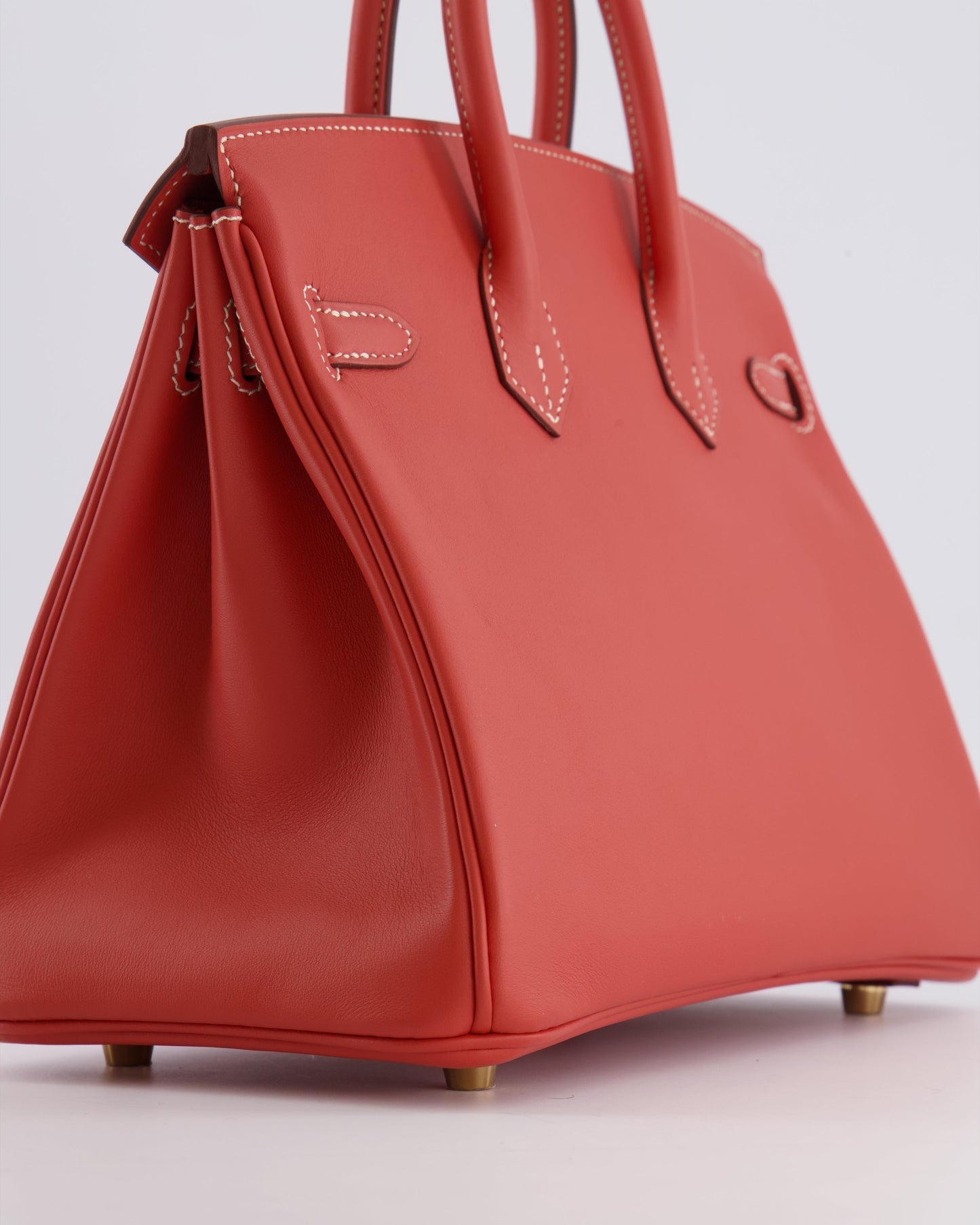Hermes Birkin 25 Retourne Bag in Sanguine Swift Leather with Gold Hardware