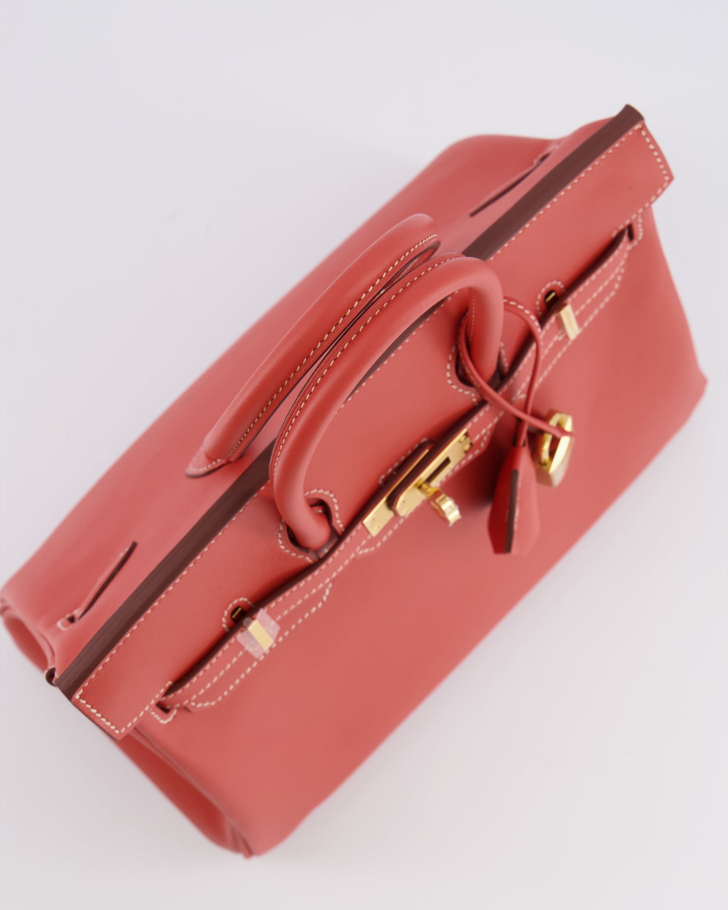 Hermes Birkin 25 Retourne Bag in Sanguine Swift Leather with Gold Hardware