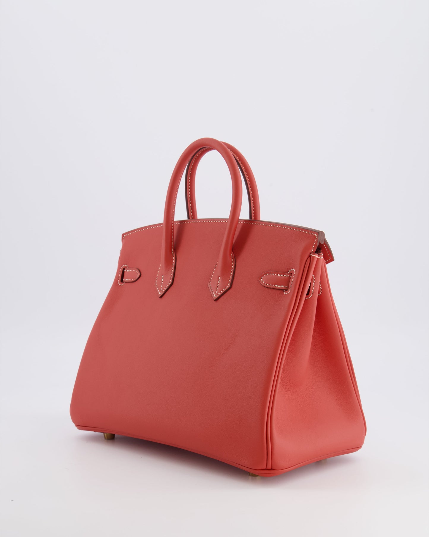 Hermes Birkin 25 Retourne Bag in Sanguine Swift Leather with Gold Hardware