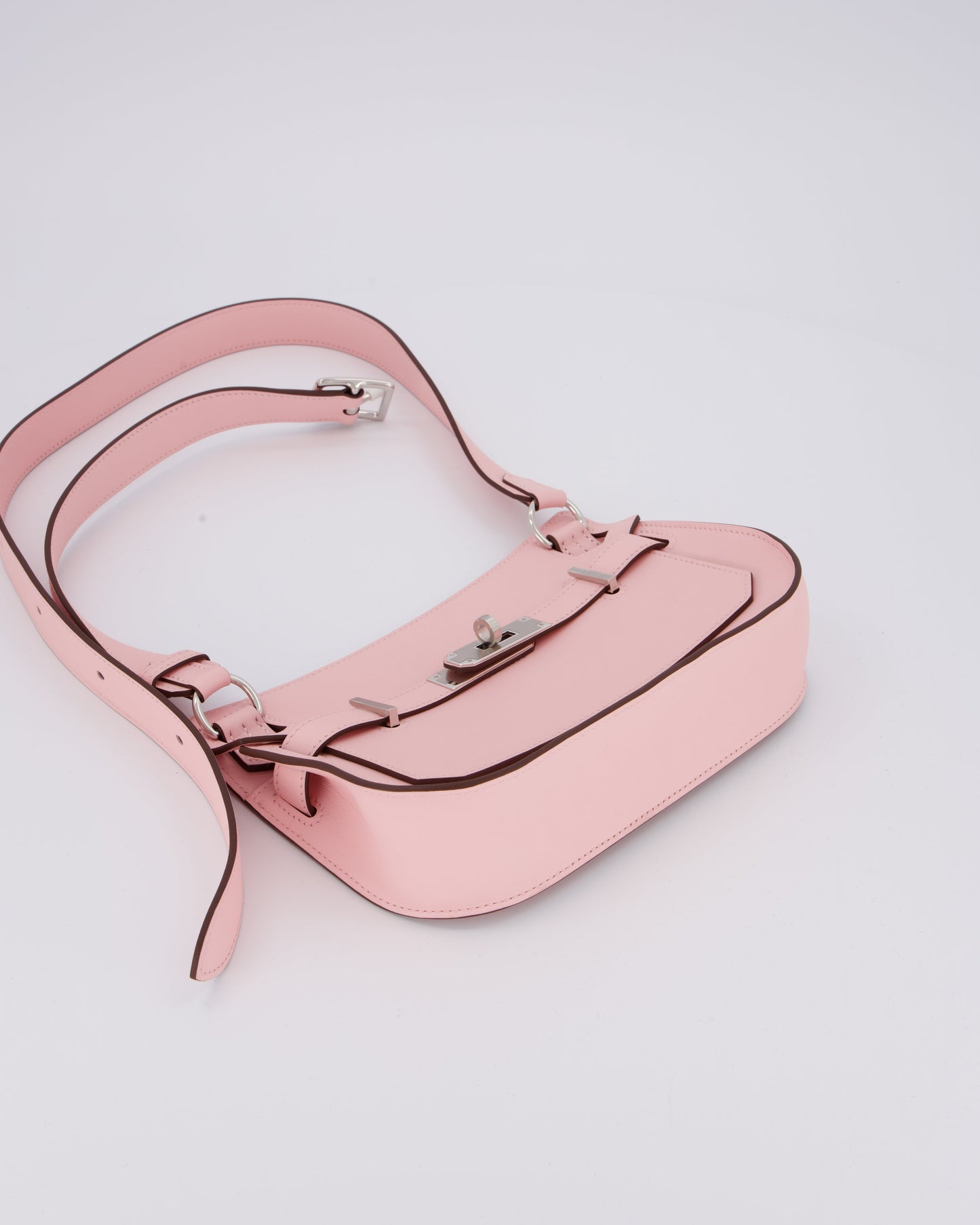 *RARE & HOT* Hermes Mini Jypsiere Bag in Rose Sakura Swift Leather with Palladium Hardware
