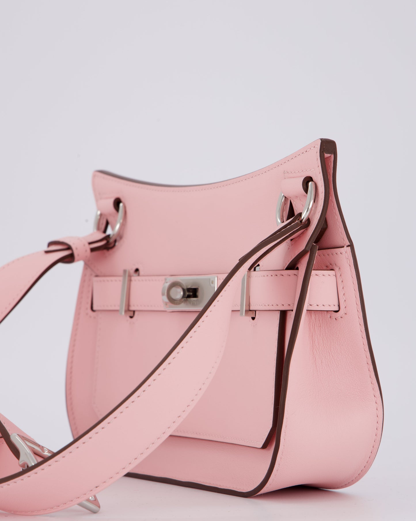*RARE & HOT* Hermes Mini Jypsiere Bag in Rose Sakura Swift Leather with Palladium Hardware