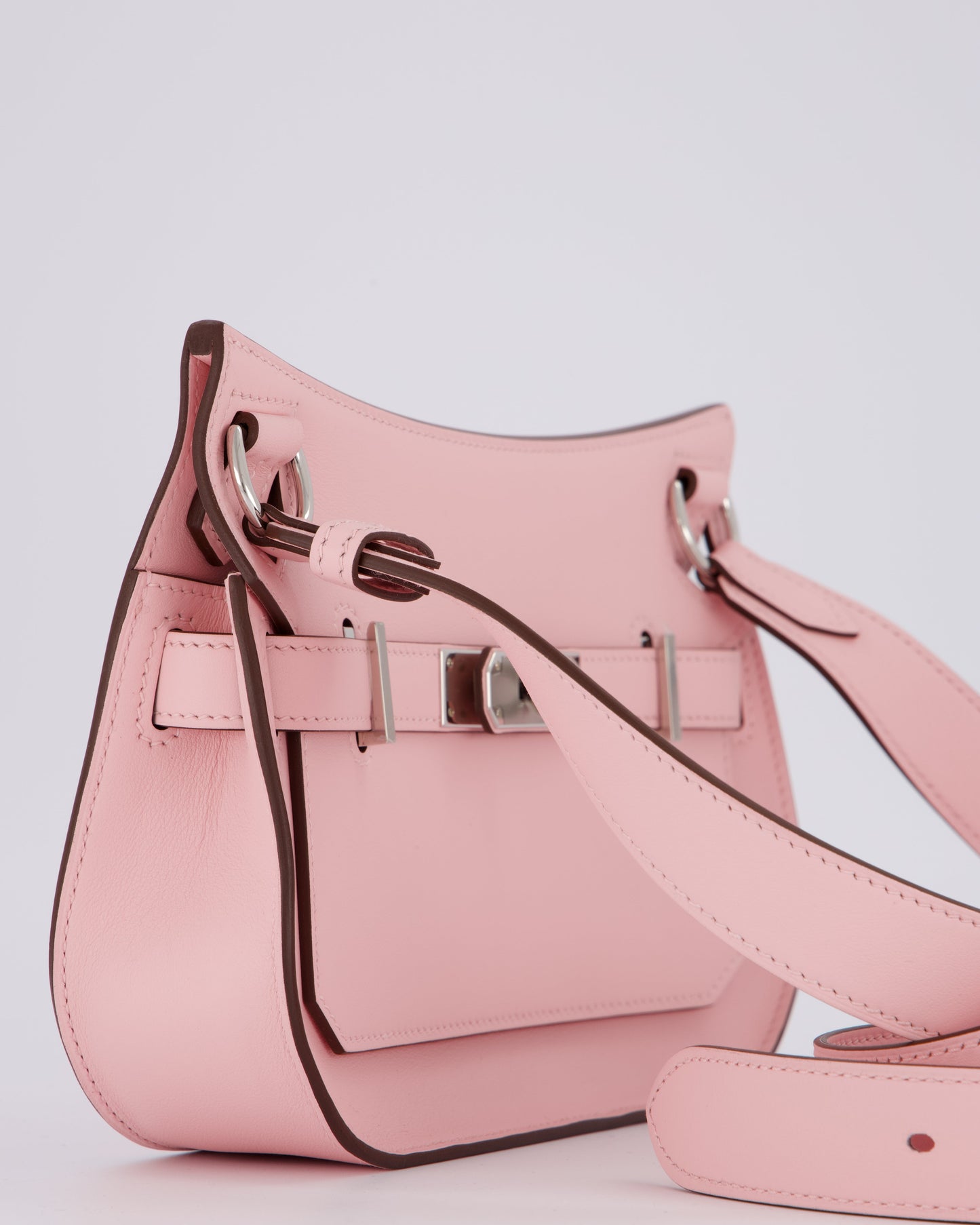 *RARE & HOT* Hermes Mini Jypsiere Bag in Rose Sakura Swift Leather with Palladium Hardware