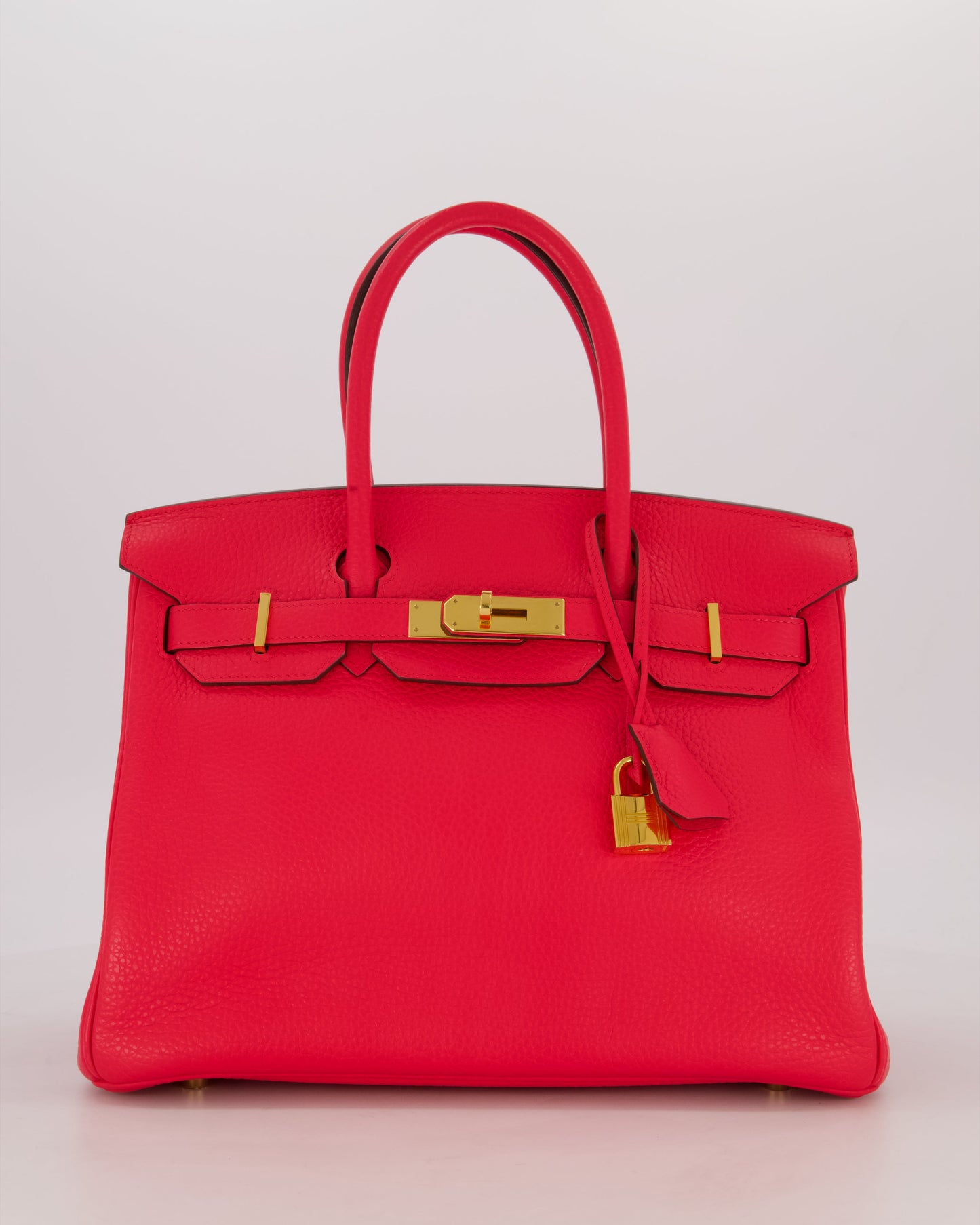 *RARE* Hermes Birkin 30 Retourne Bag in Rose Extreme Clemence Leather with Gold Hardware