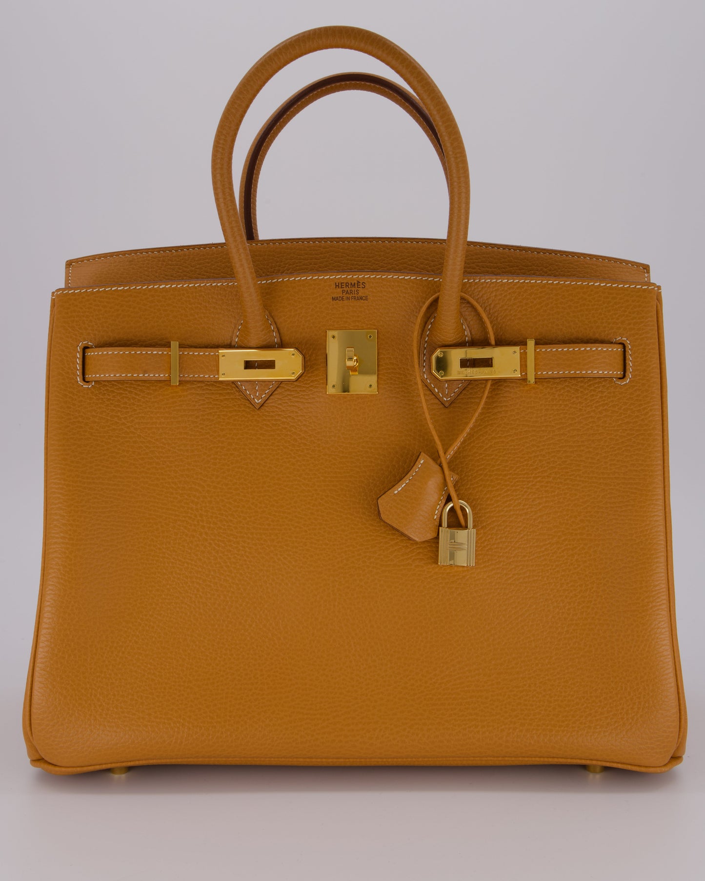 *VERY RARE* Hermes Vintage Birkin 35 Retourne Bag in Naturel Ardennes Leather With Gold Hardware
