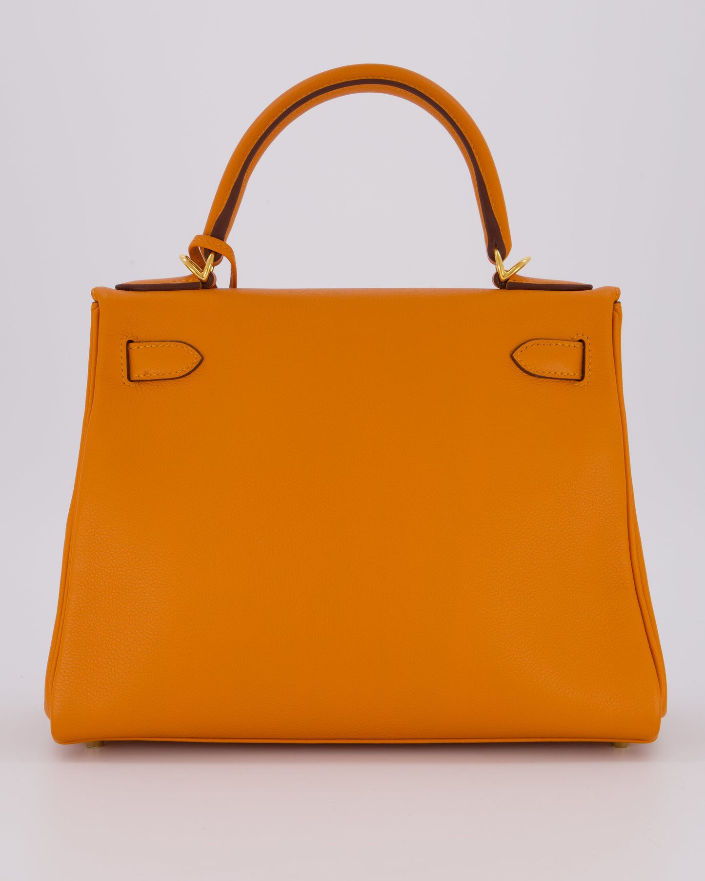 Hermes Kelly 28 Retourne Bag in Abricot Evercolor Leather with Gold Hardware